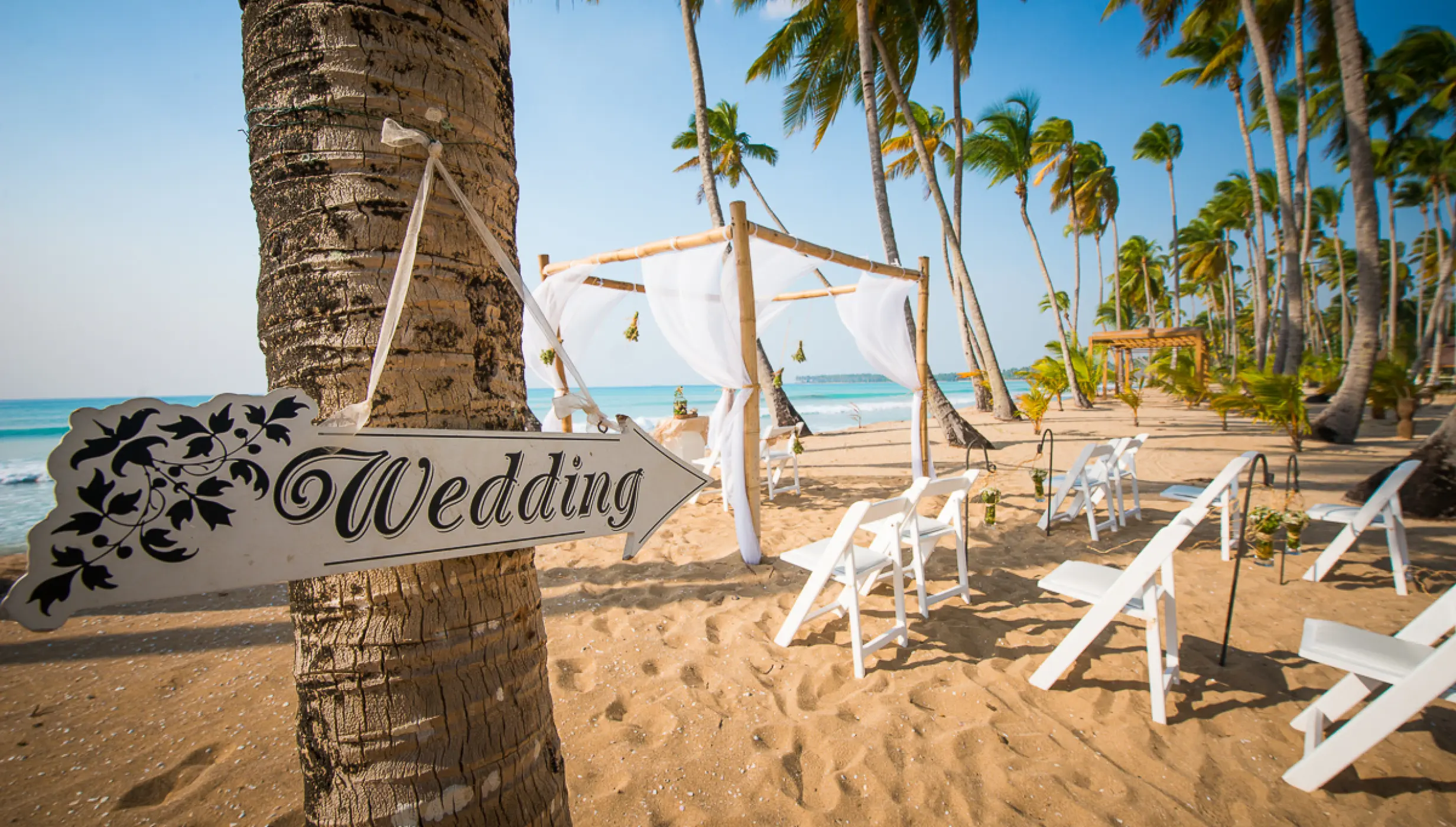 Ceremony decor on the beach at Sublime samana Las Terrenas