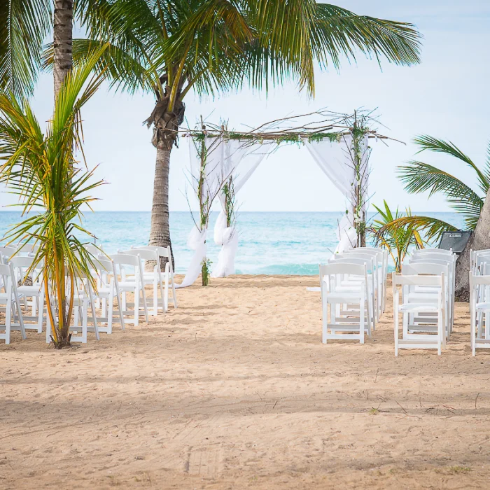 Ceremony decor on the beach at Sublime samana Las Terrenas