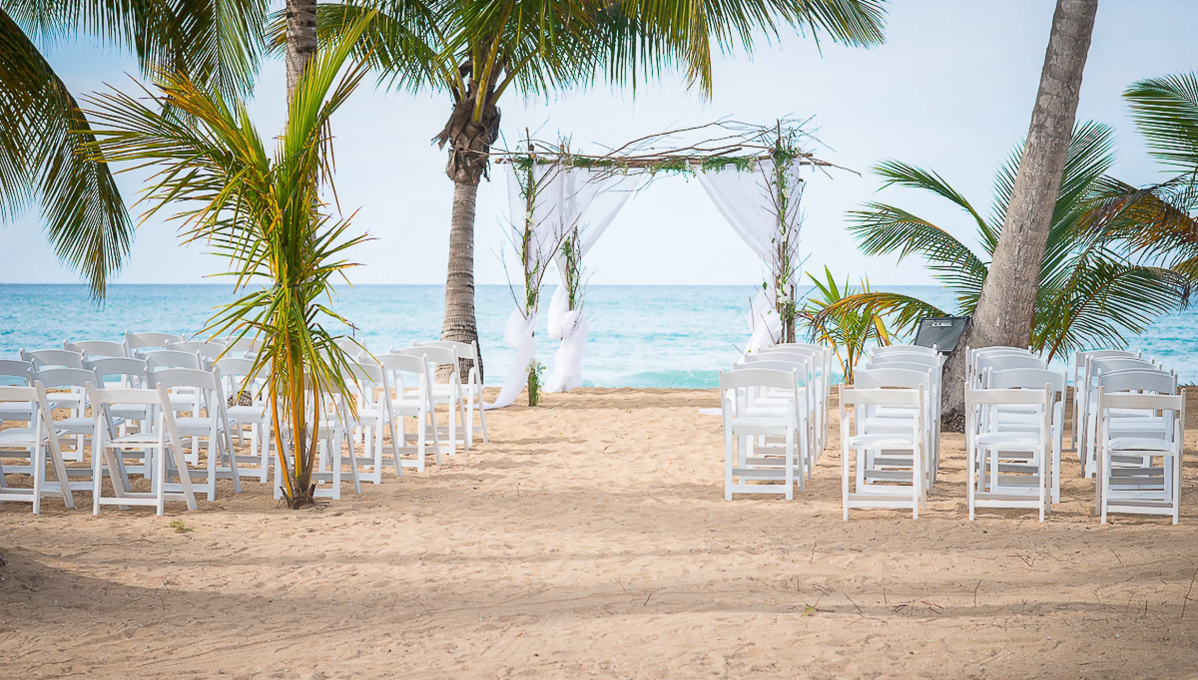 Ceremony decor on the beach at Sublime samana Las Terrenas