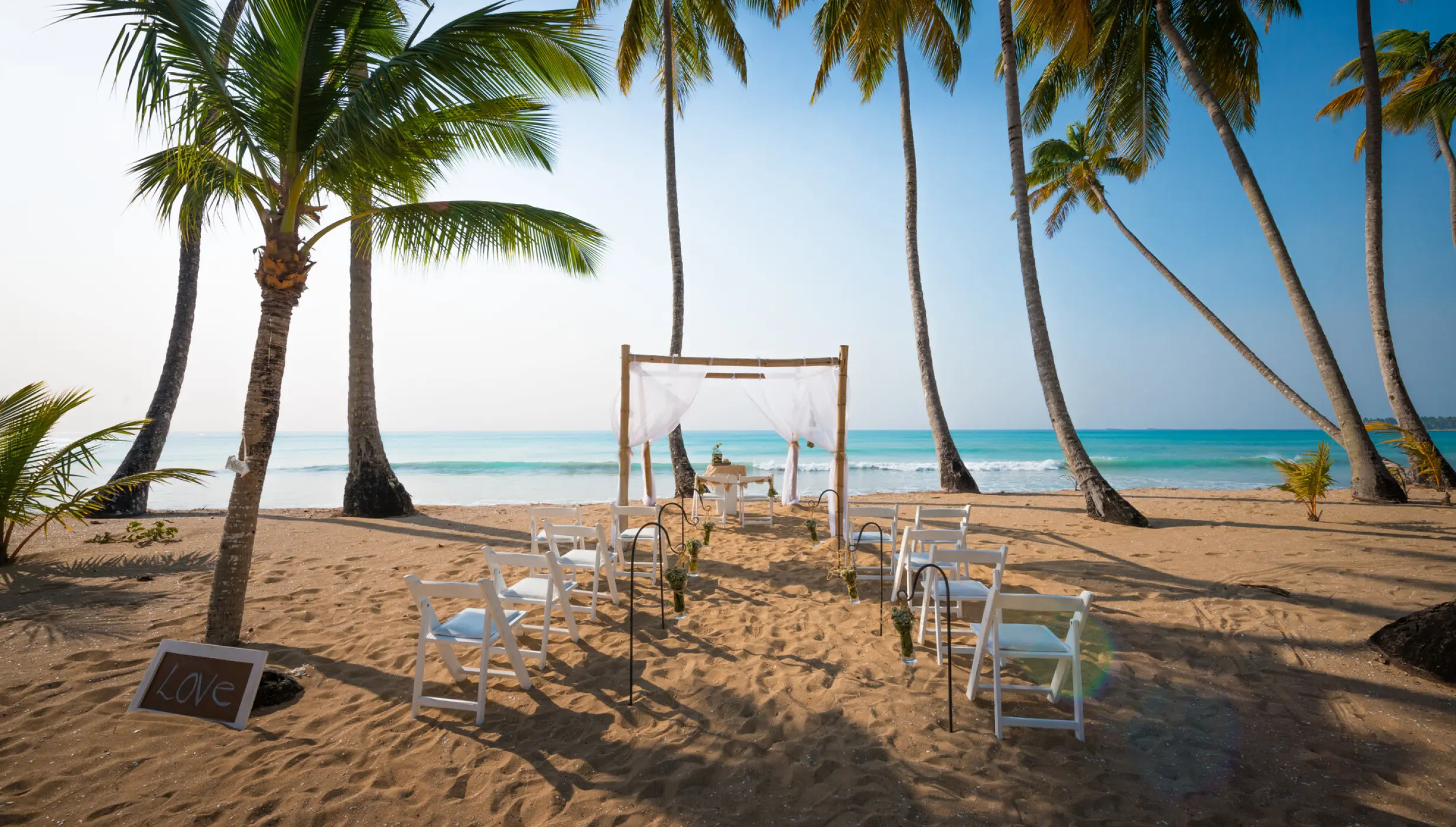 Ceremony decor on the beach at Sublime samana Las Terrenas
