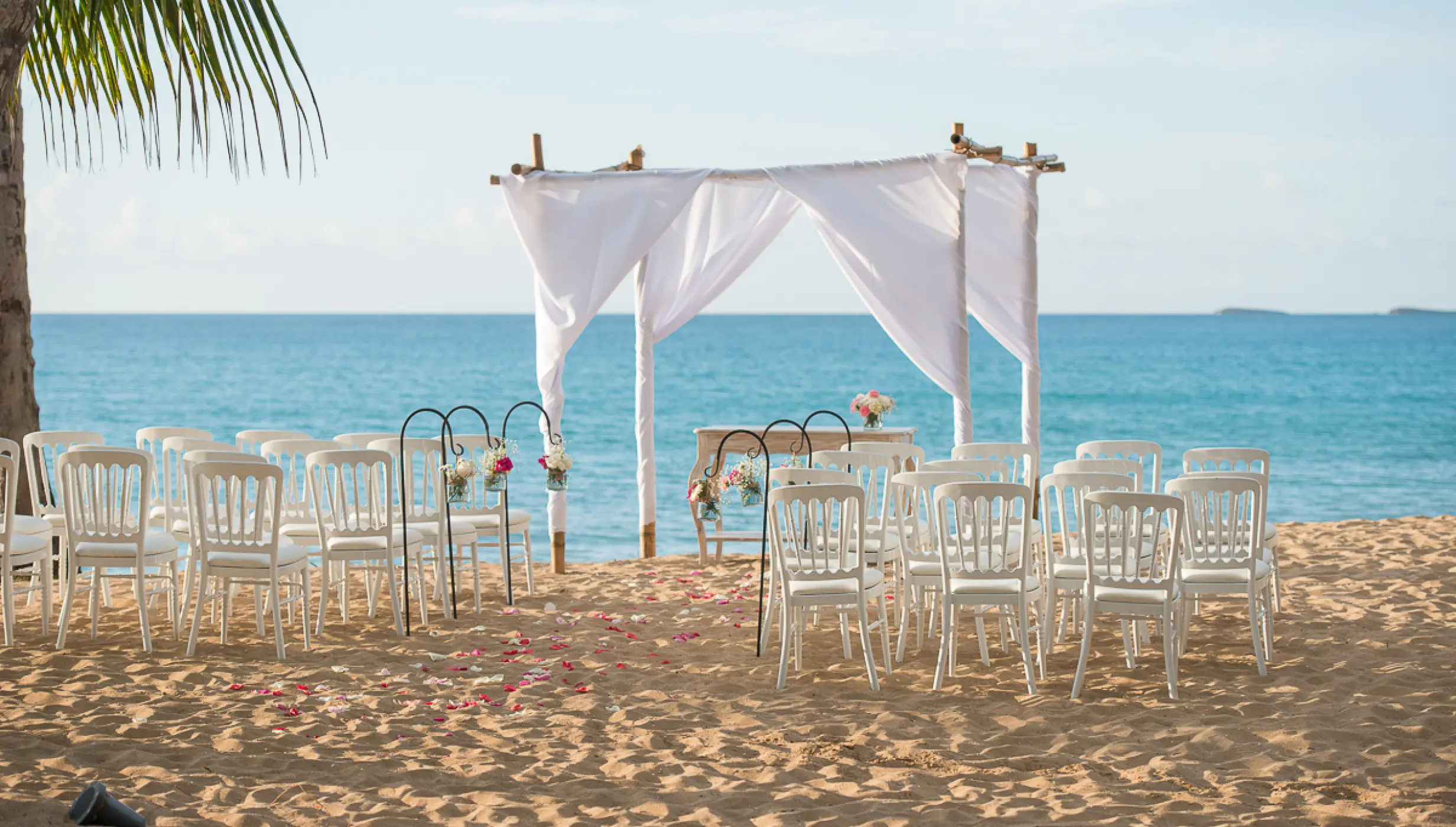 Ceremony decor on the beach at Sublime samana Las Terrenas