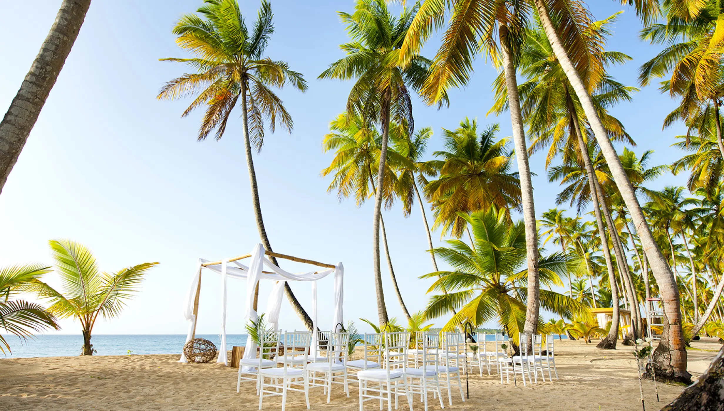 Ceremony decor on the beach at Sublime samana Las Terrenas