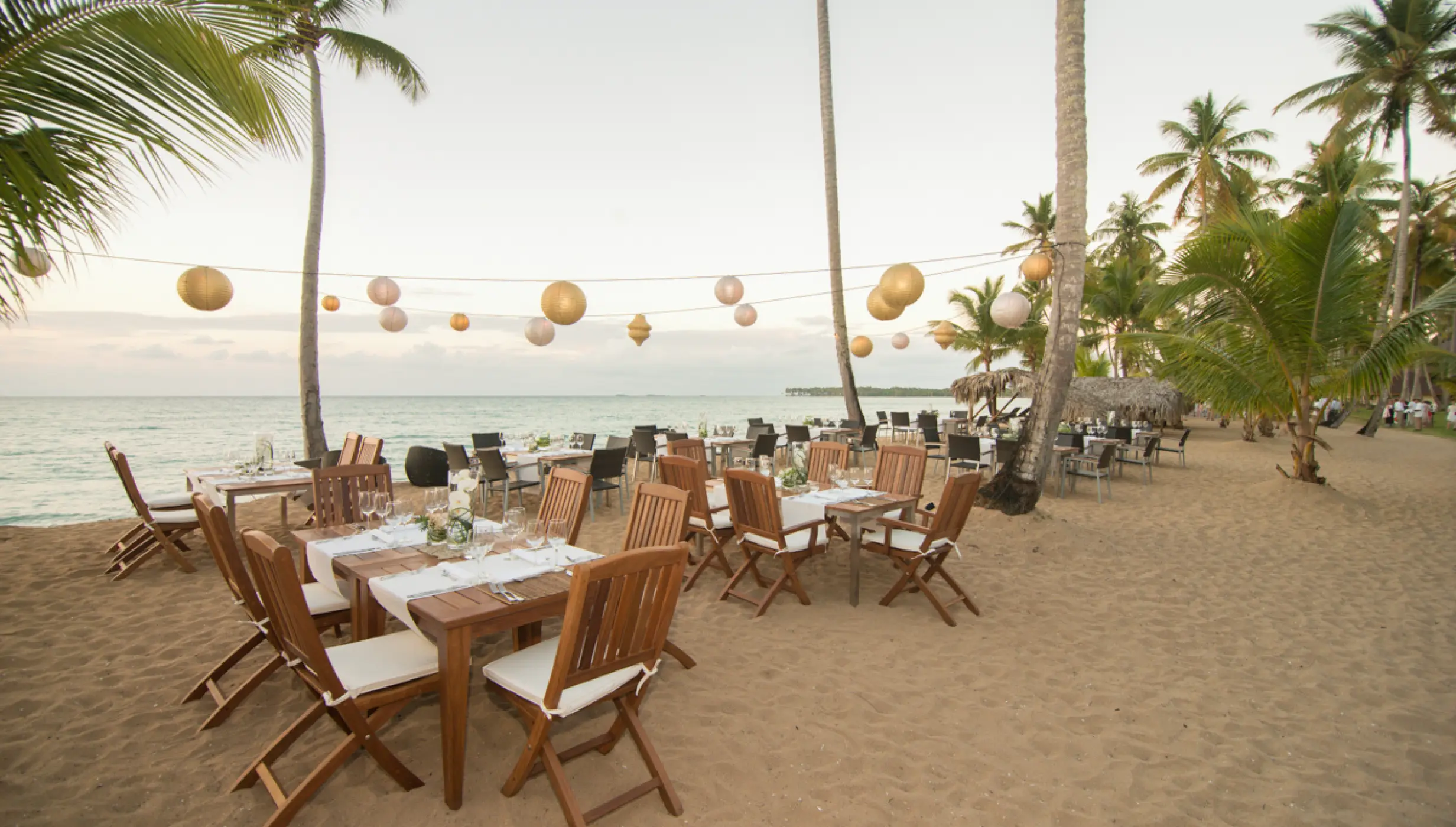 Dinner reception on the beach at Sublime samana Las Terrenas