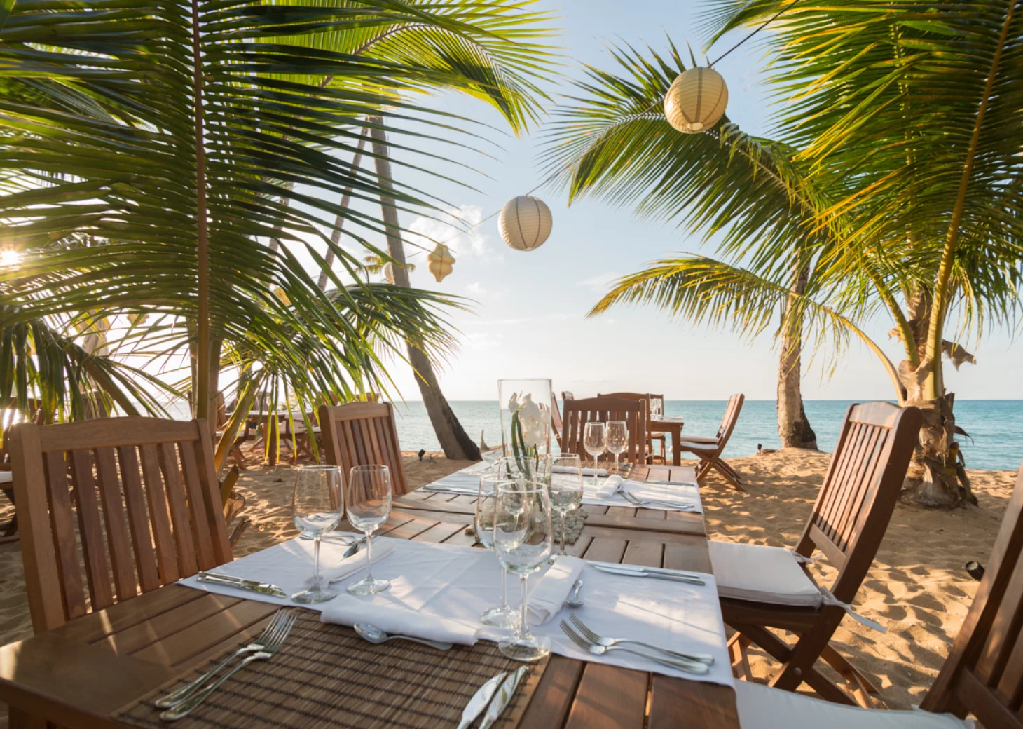 Dinner reception on the beach at Sublime samana Las Terrenas