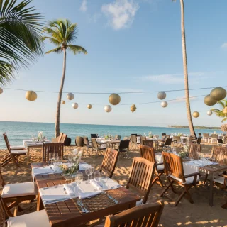 Dinner reception on the beach at Sublime samana Las Terrenas