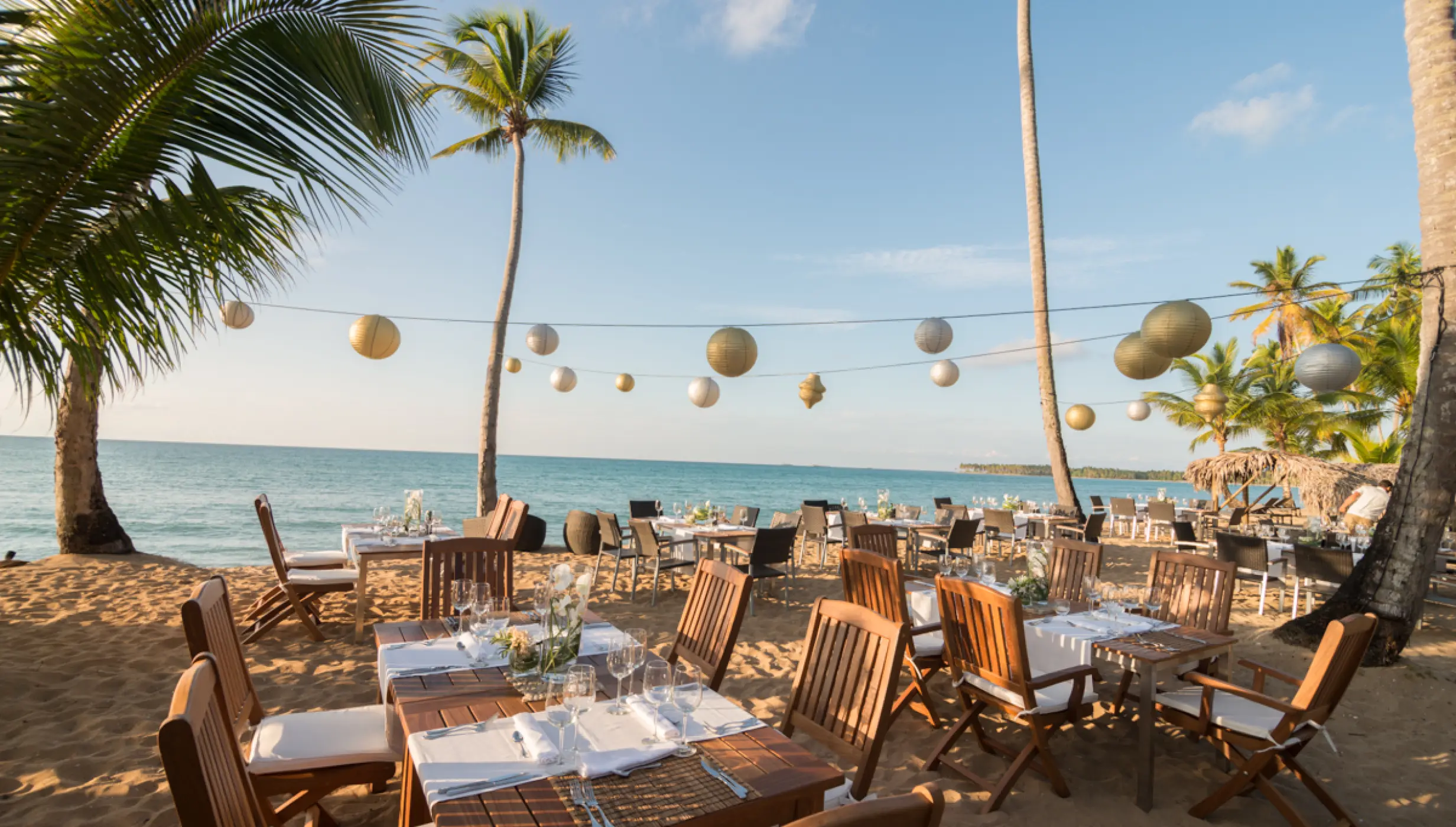 Dinner reception on the beach at Sublime samana Las Terrenas