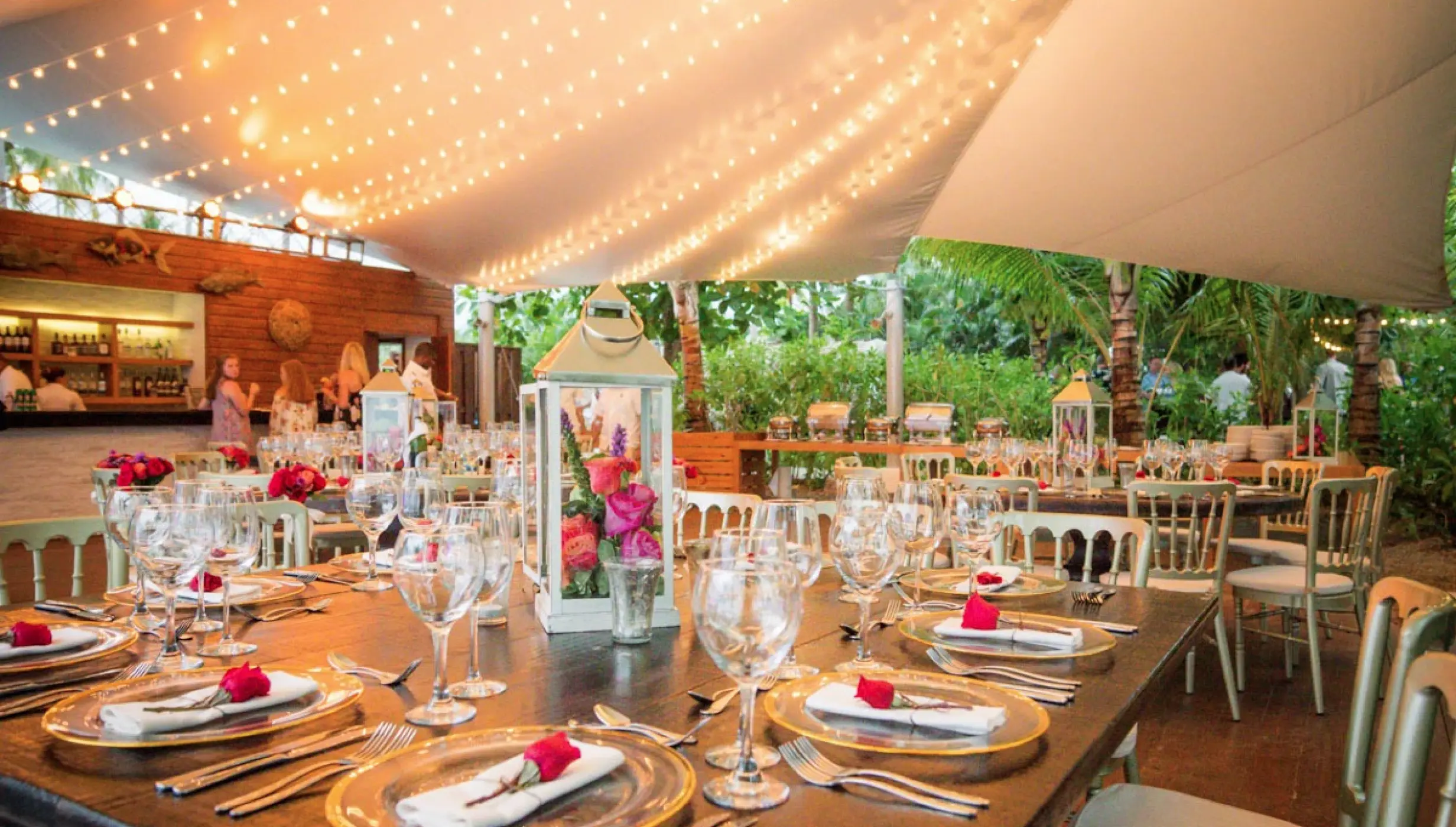 Dinner reception on la palapa at Sublime samana Las Terrenas