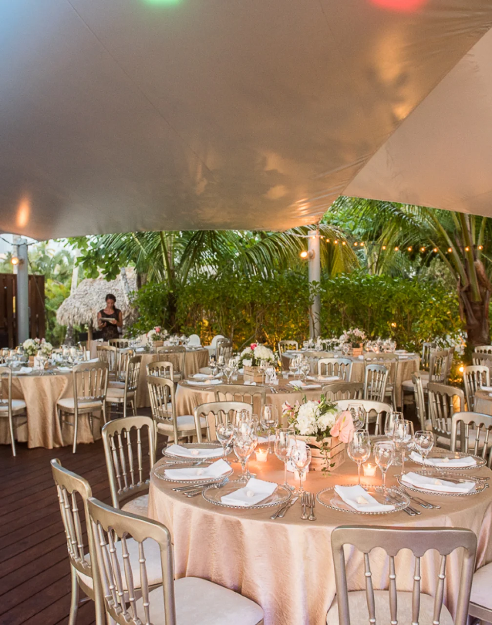 Dinner reception on la palapa at Sublime samana Las Terrenas