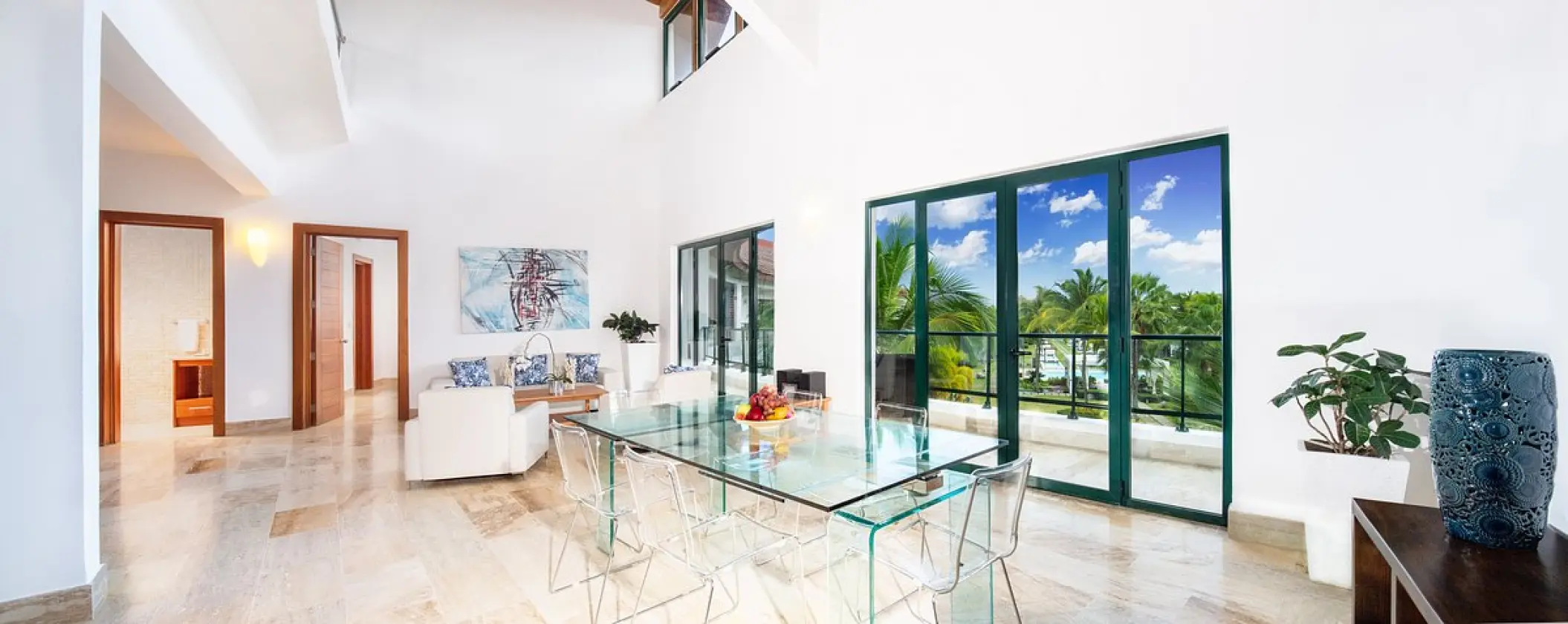 Presidential suite living and dining area at Sublime Samaná, Samana