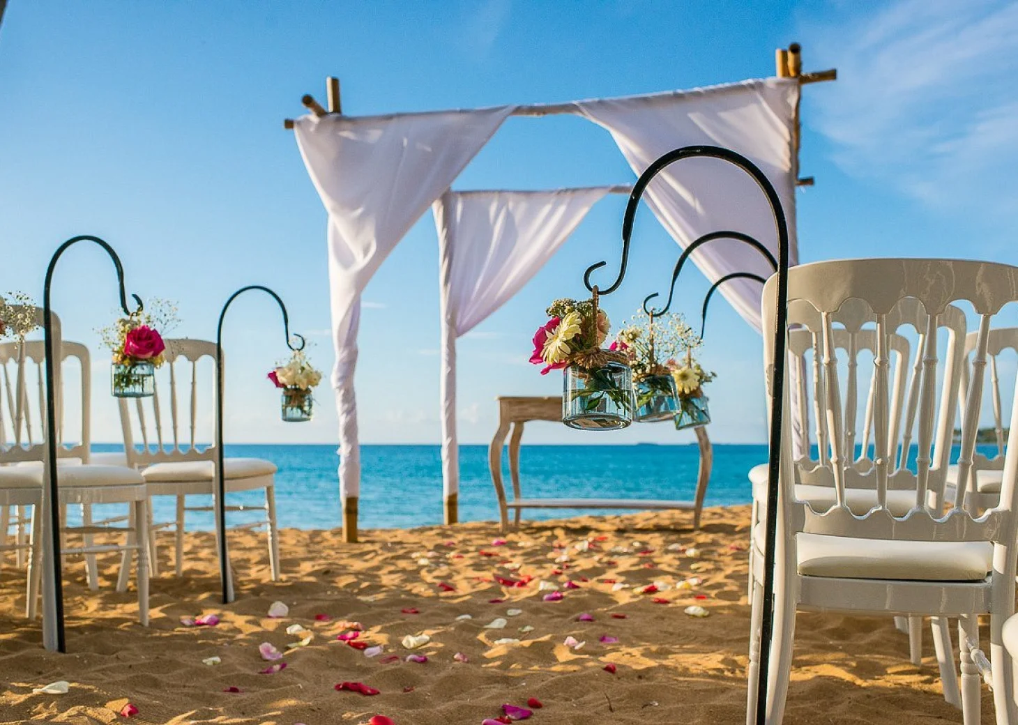 Wedding decor on the beach at Sublime samana Las Terrenas