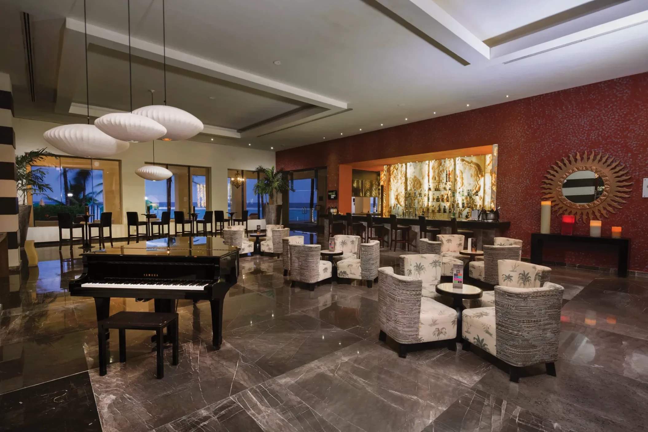 Sunscape Akumal lobby bar with piano
