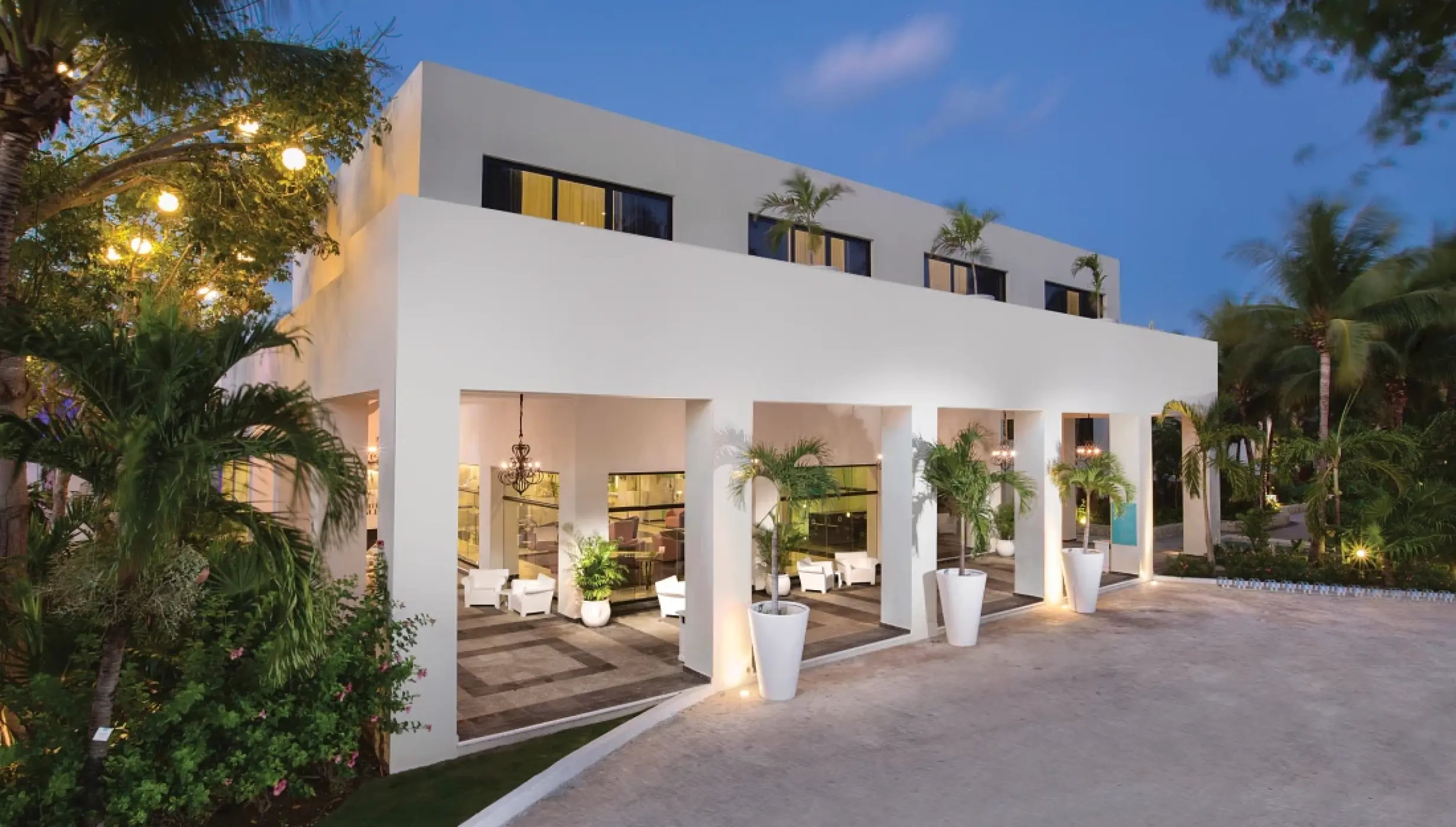 Aerial view of starlight terrace wedding venue at Sunscape Akumal Beach Resort