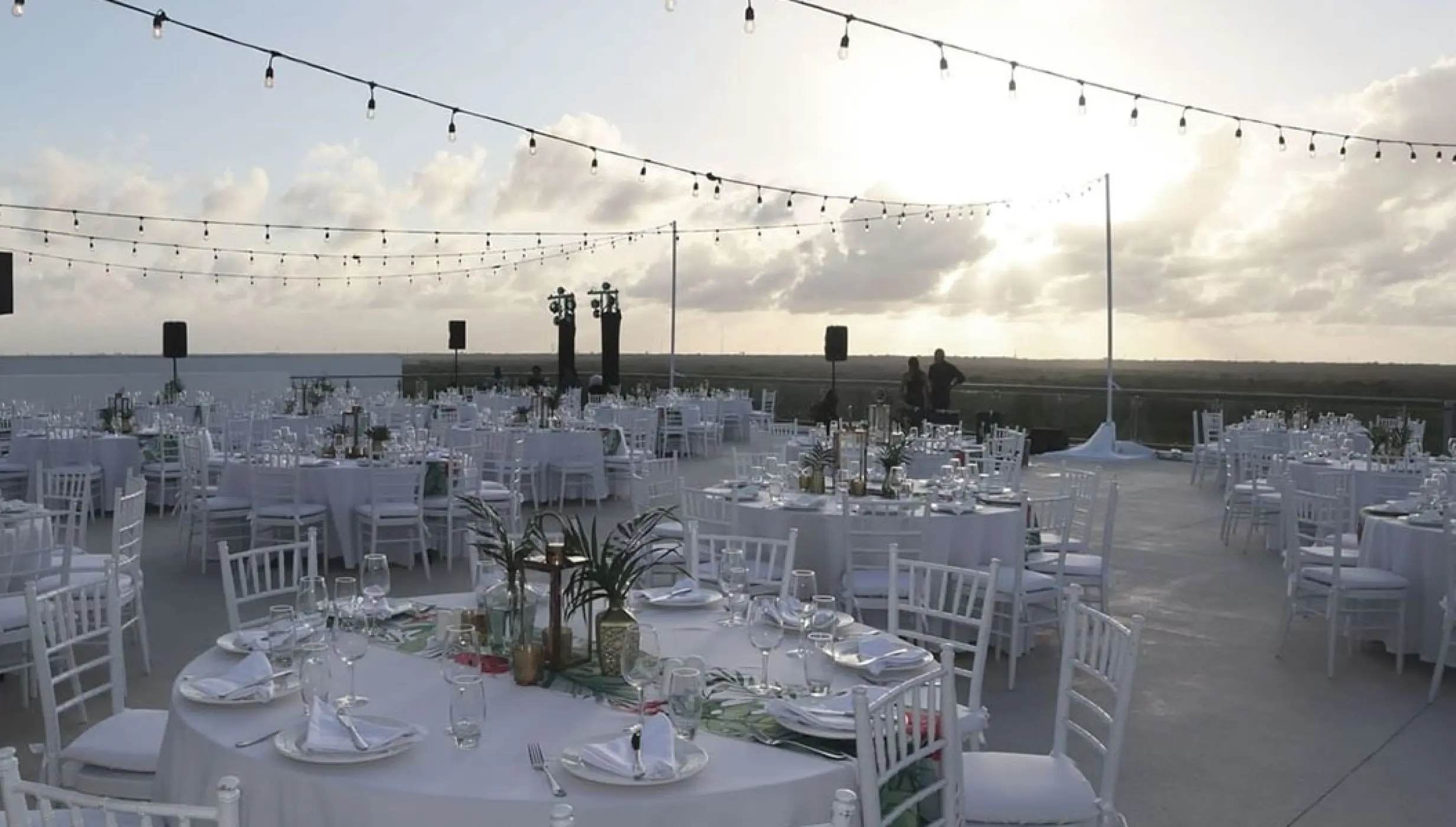 Reception setup in Sunset Terrace Venue at Haven Riviera Cancun.