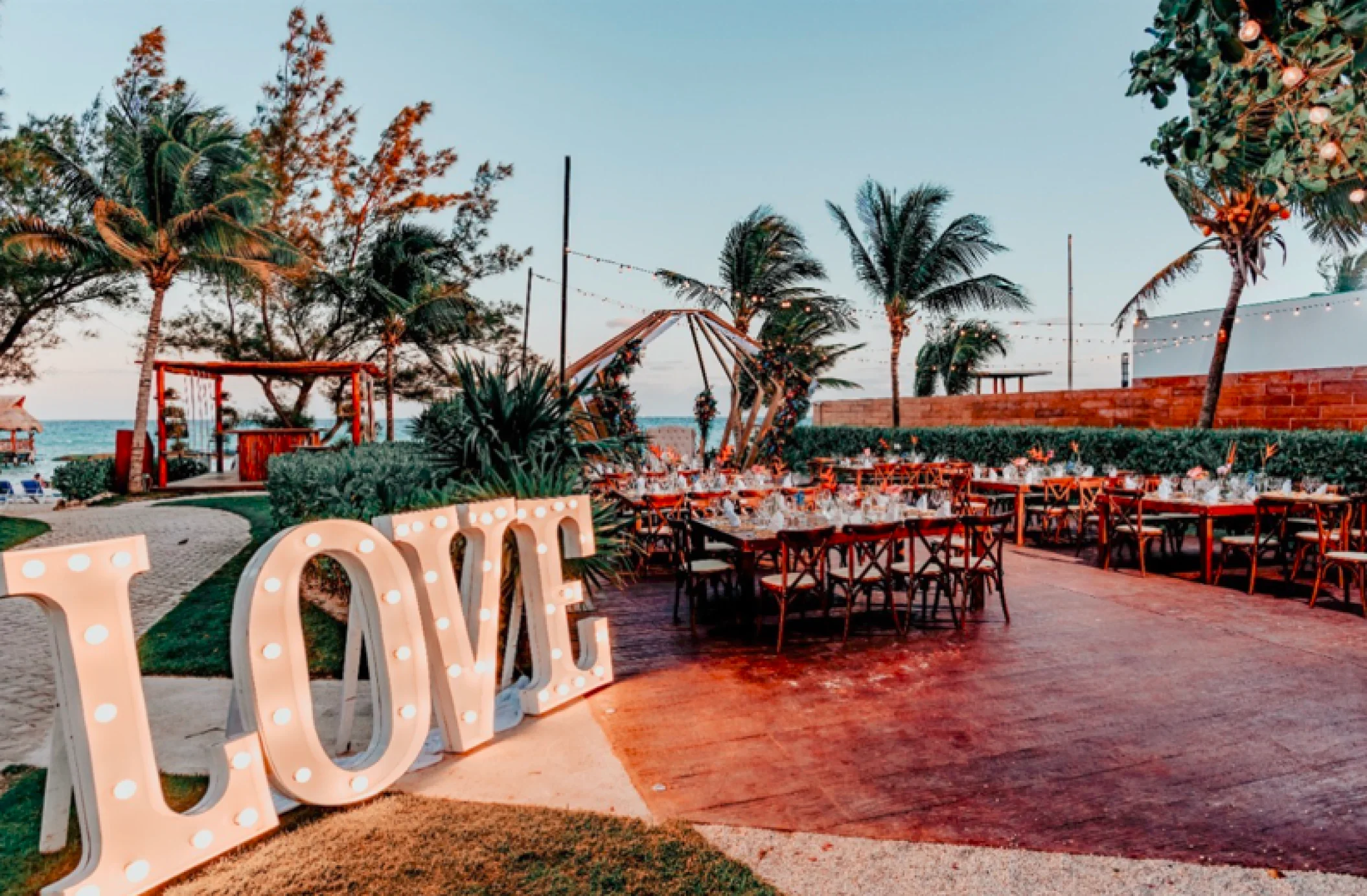 The Fives Beach Hotel & Residences beachfront gazebo wedding venue