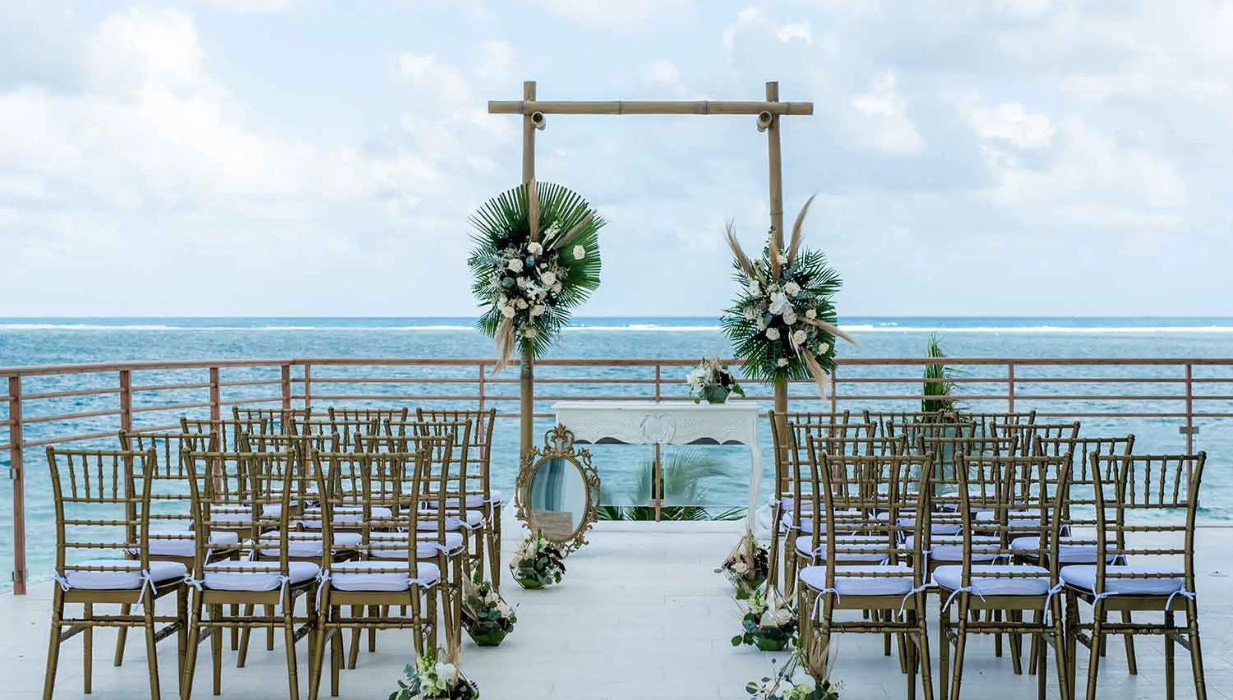 Terrace wedding ceremony at The Fives Oceanfront, Riviera Maya
