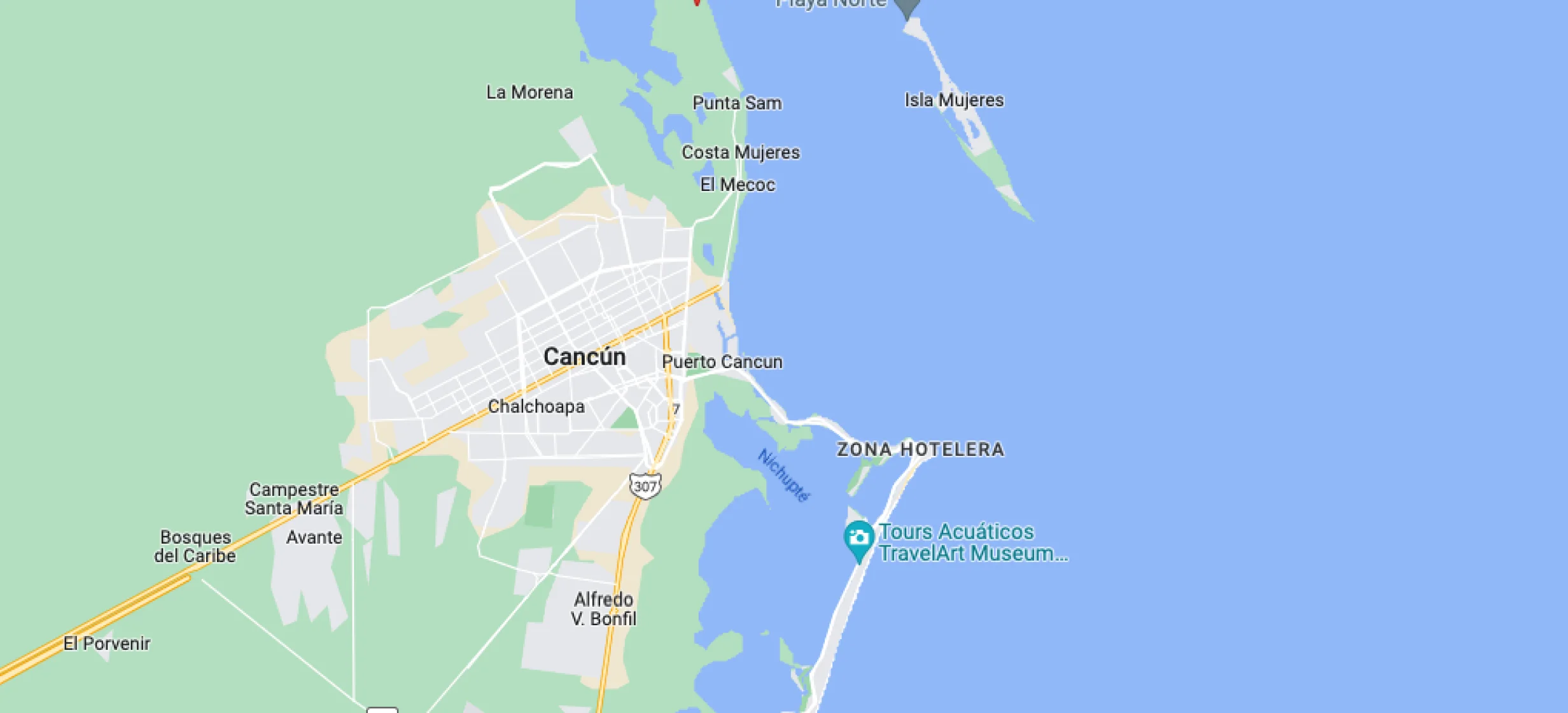 Google maps of TRS Coral Hotel