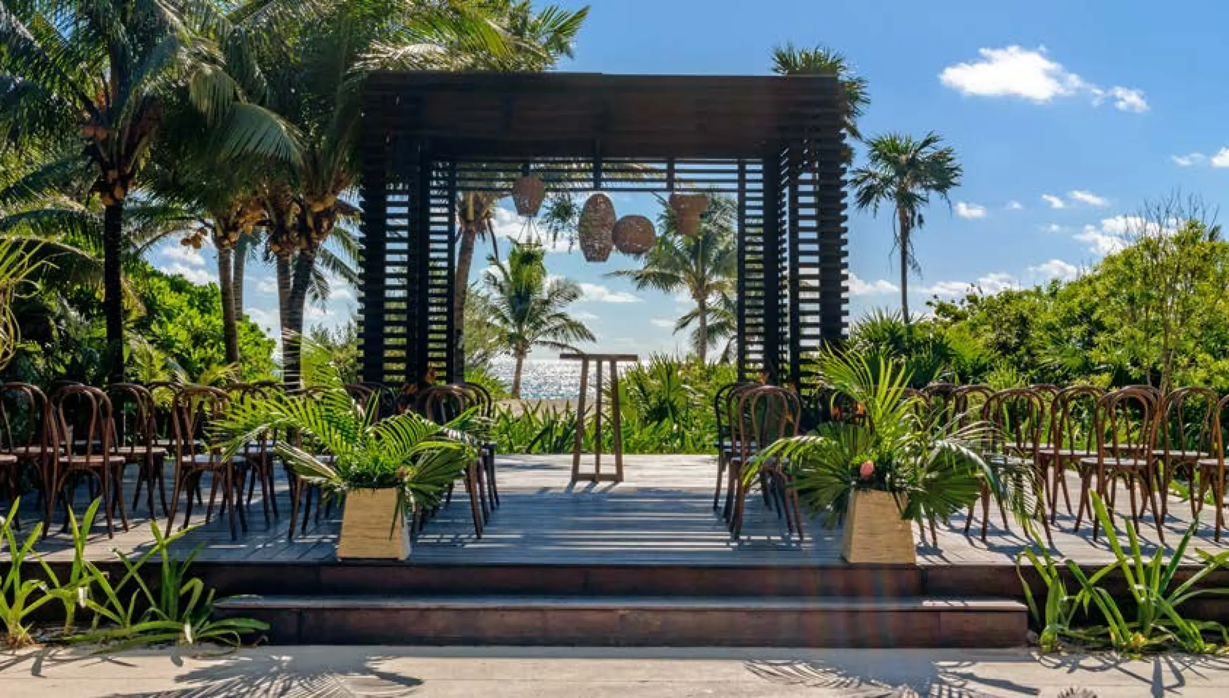 Ceremony decor on wedding gazebo at Unico 20°87° Hotel Riviera Maya