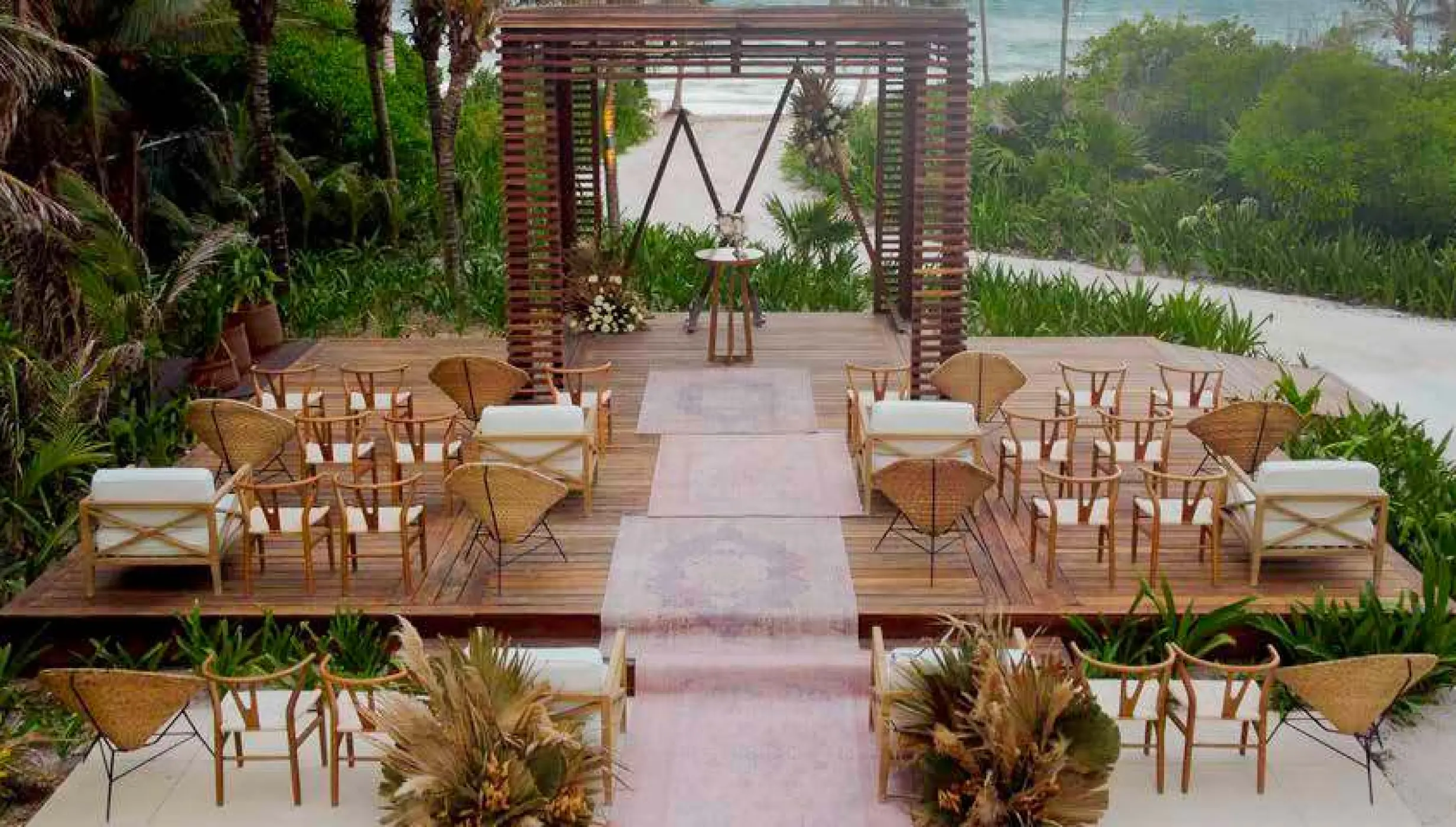 Ceremony decor on wedding gazebo at Unico 20°87° Hotel Riviera Maya