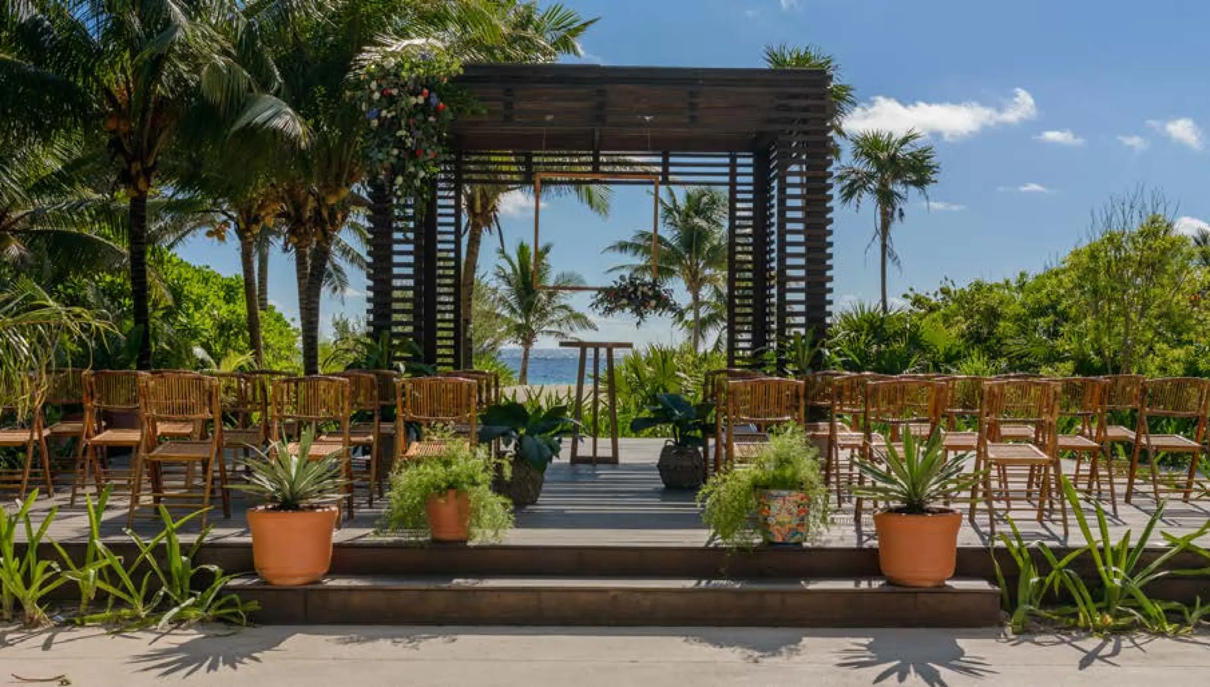 Ceremony decor on wedding gazebo at Unico 20°87° Hotel Riviera Maya
