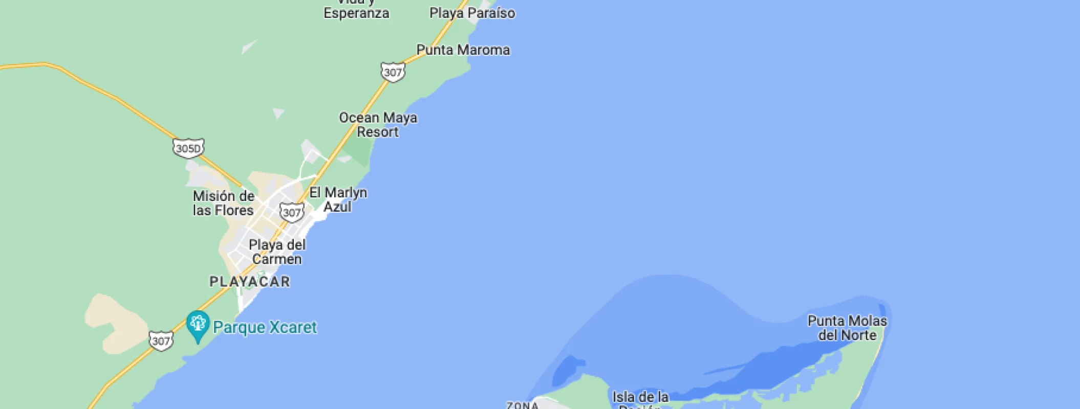 Google maps of Valentin Imperial Riviera Maya