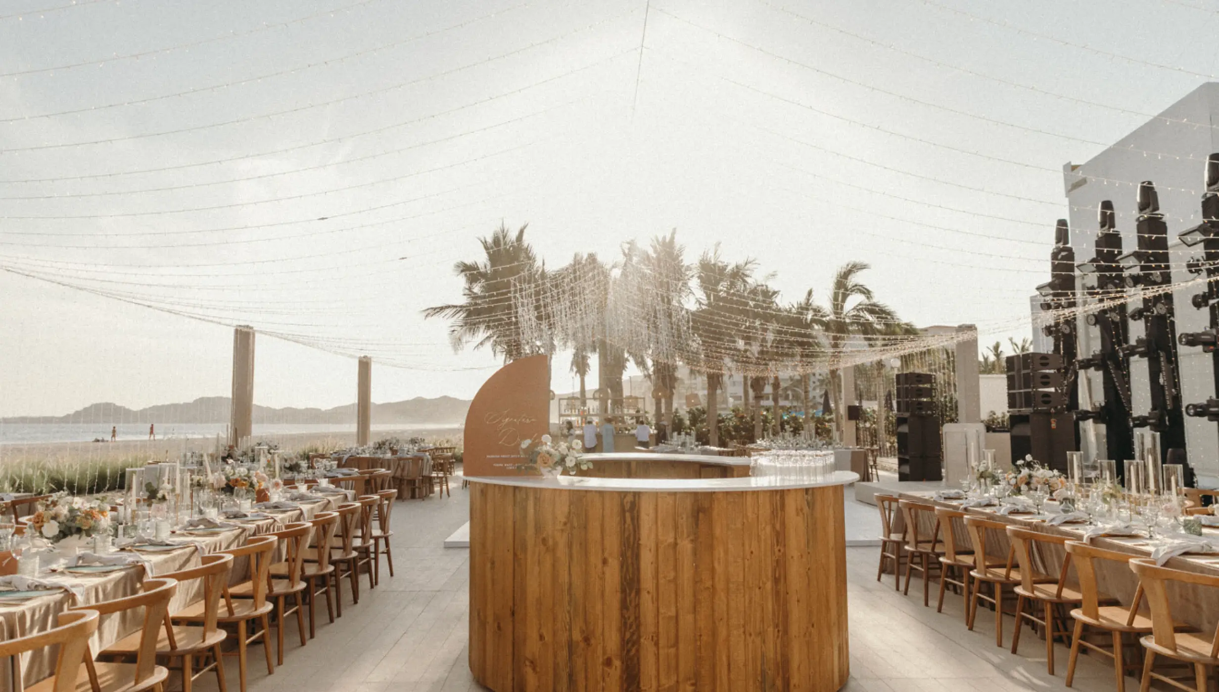 Dinner reception on the beach at Viceroy Los Cabos
