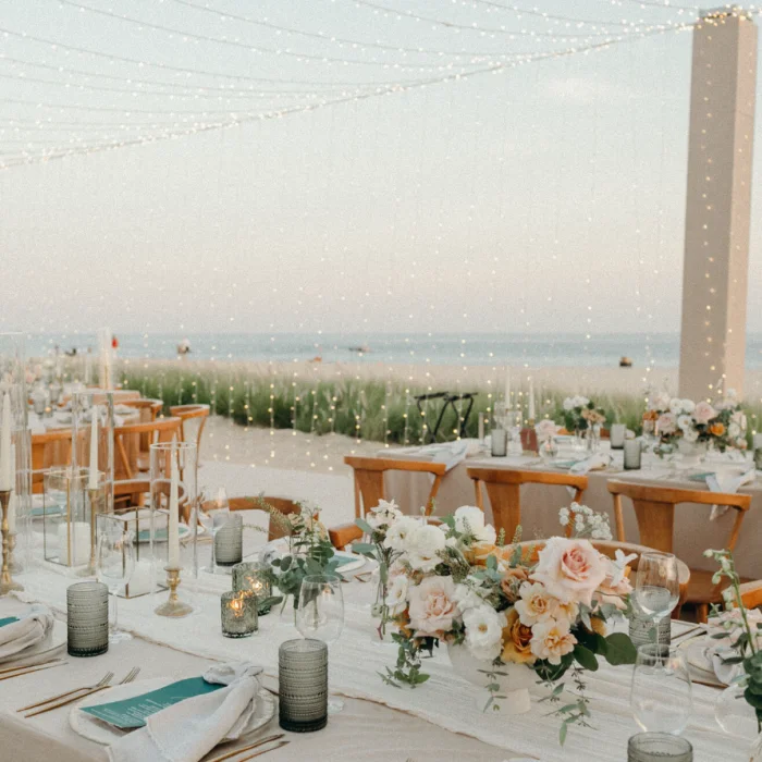 Dinner reception on the beach at Viceroy Los Cabos