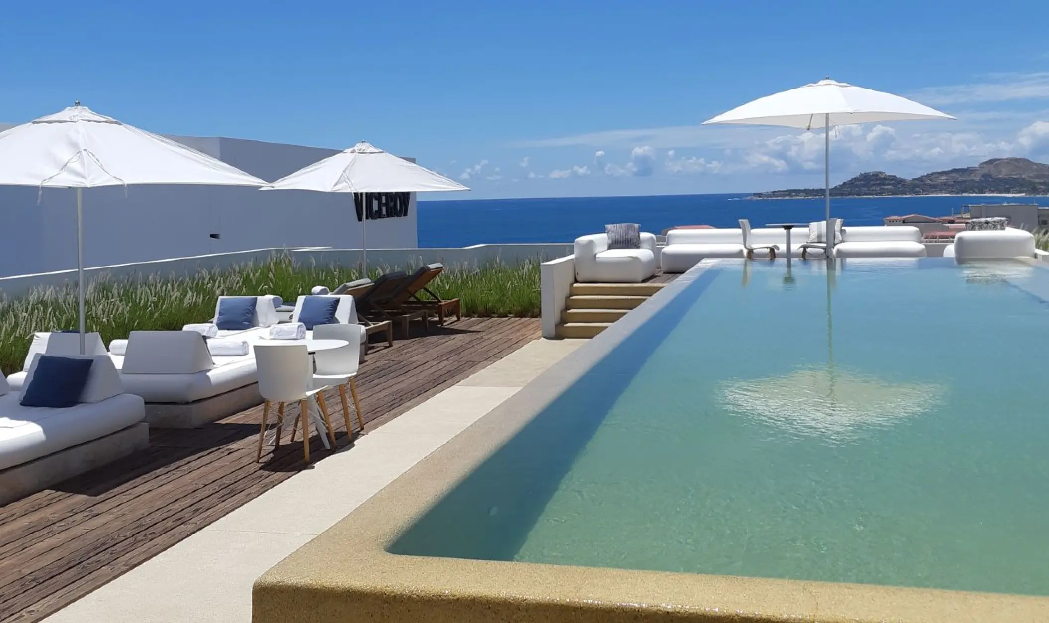 Viceroy Los Cabos rooftop infinity pool and lounge terrace overlooking the ocean, Cabo San Lucas