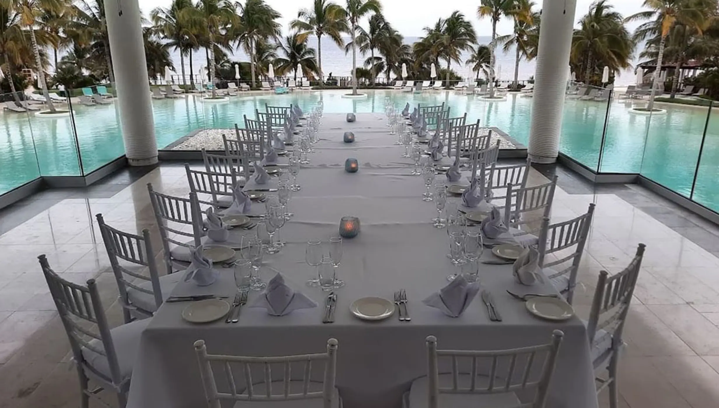 Vistas Wedding Venue standard reception setup.