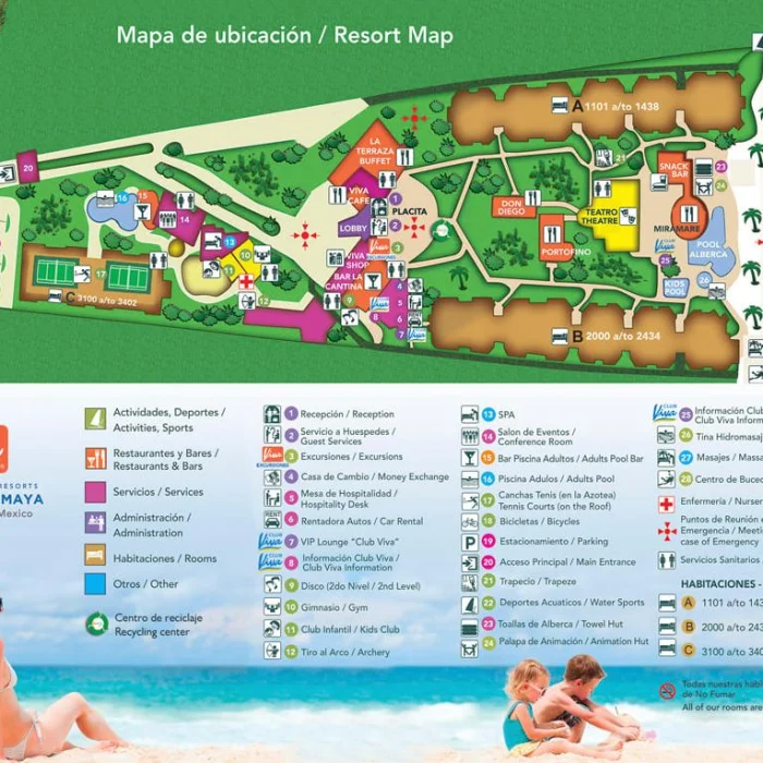 Resort map of Viva Wyndham Maya
