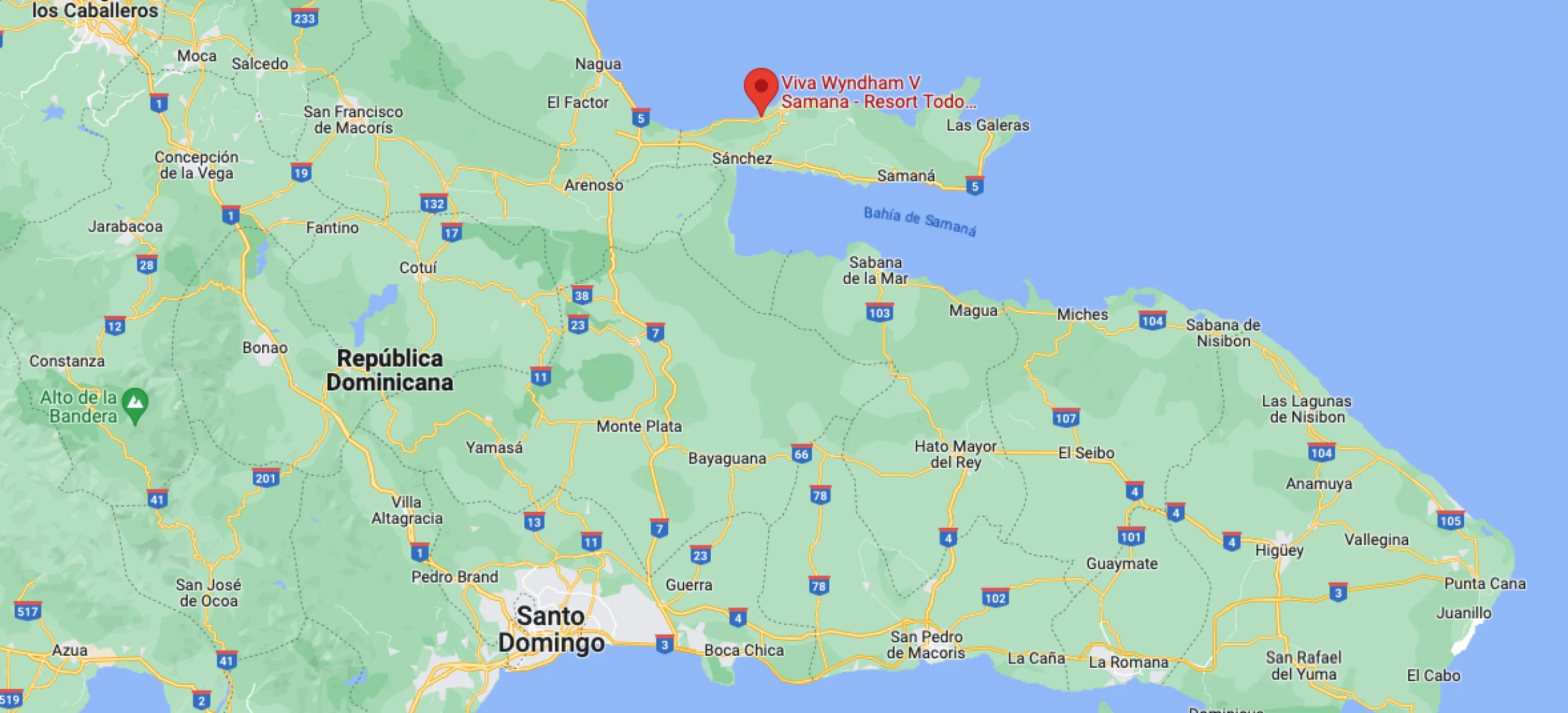 Google maps of Viva Wyndham V Samaná
