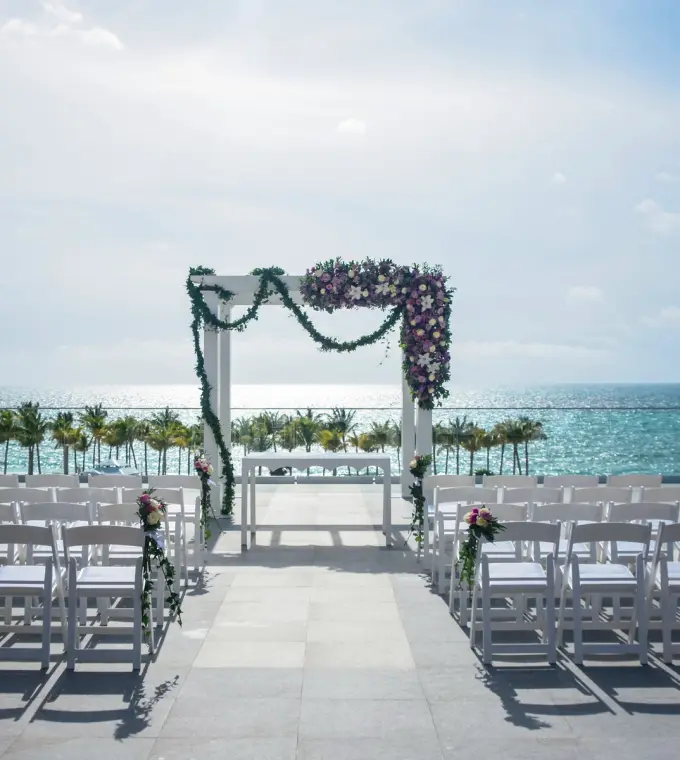 Terrace wedding ceremony at Riu Palace Costa Mujeres, Cancun