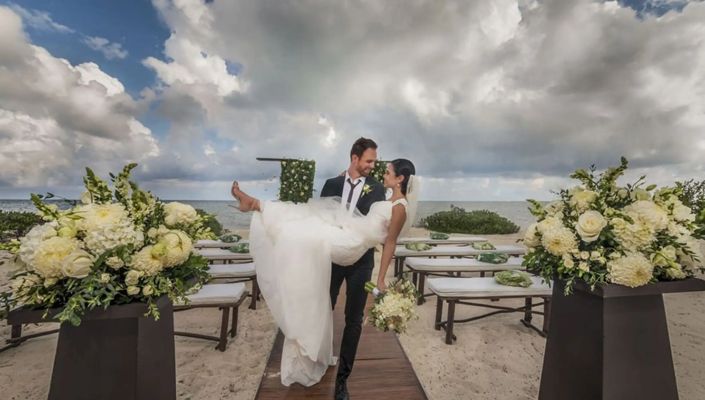 Ceremony in the Beach venue at Haven Riviera Cancun.