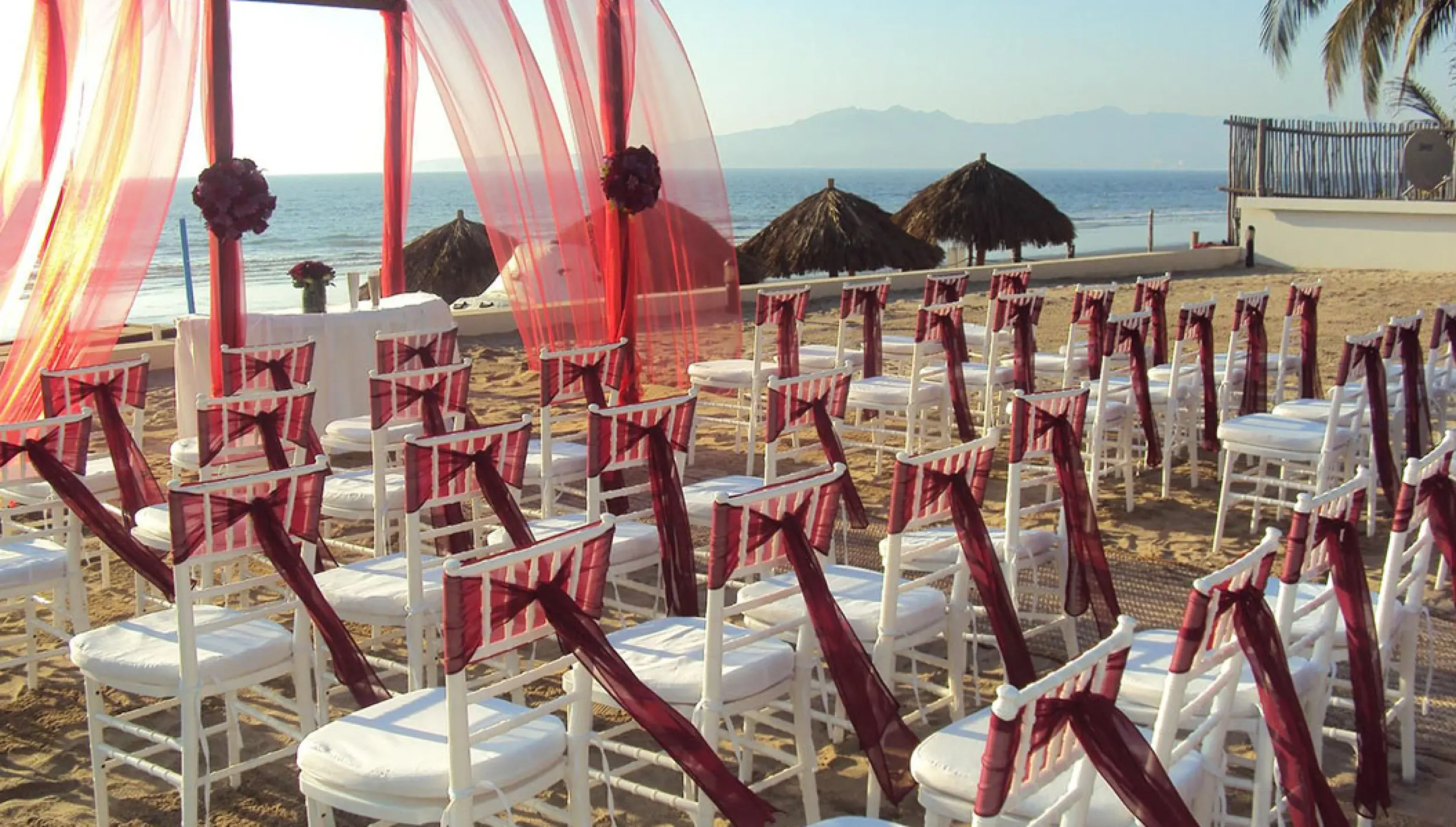 Ceremony decor on the beach at Wyndham Alltra Riviera Nayarit.