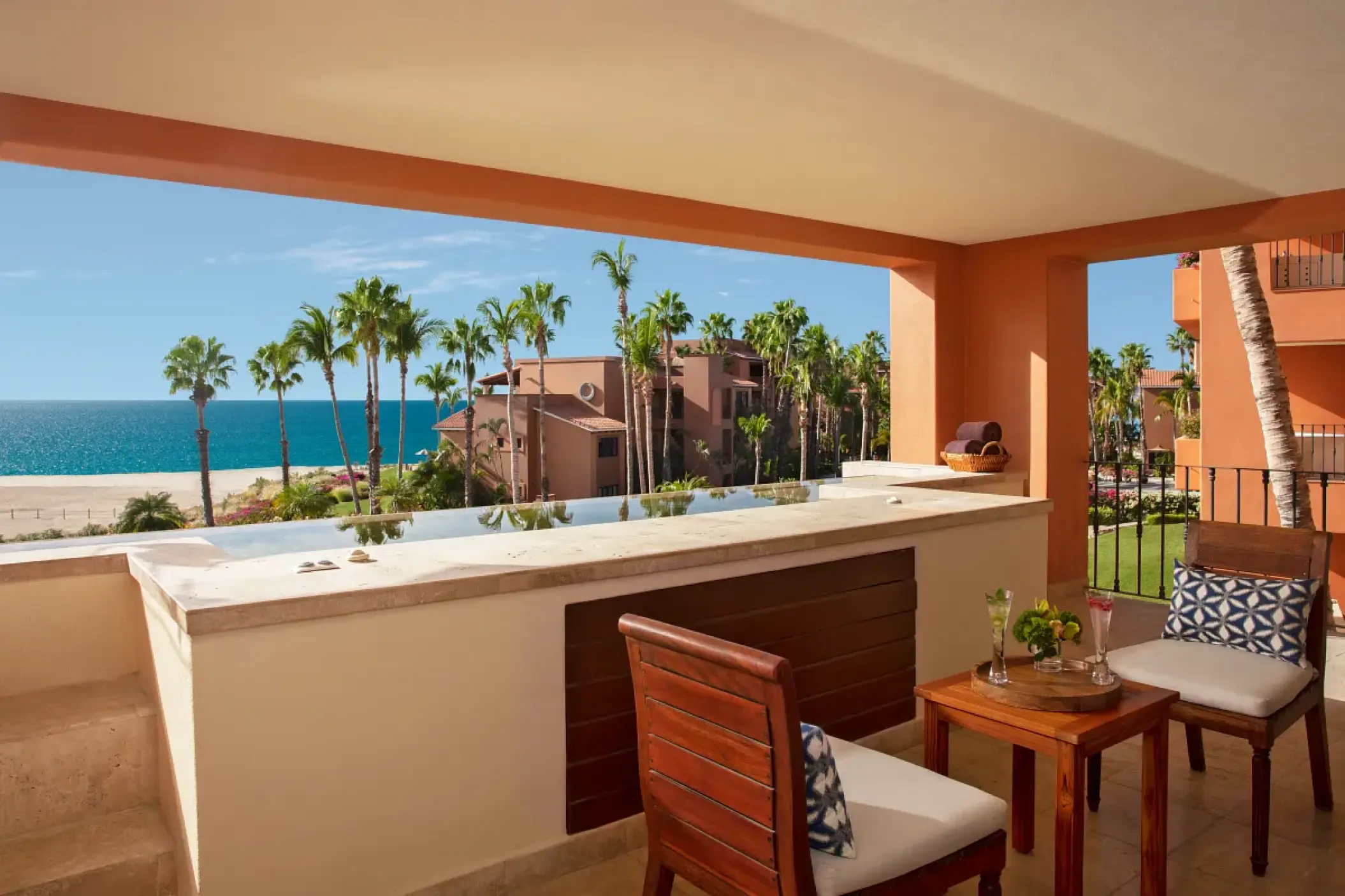 One-bedroom suite terrace with ocean views at Zoetry Casa del Mar, Cabo San Lucas