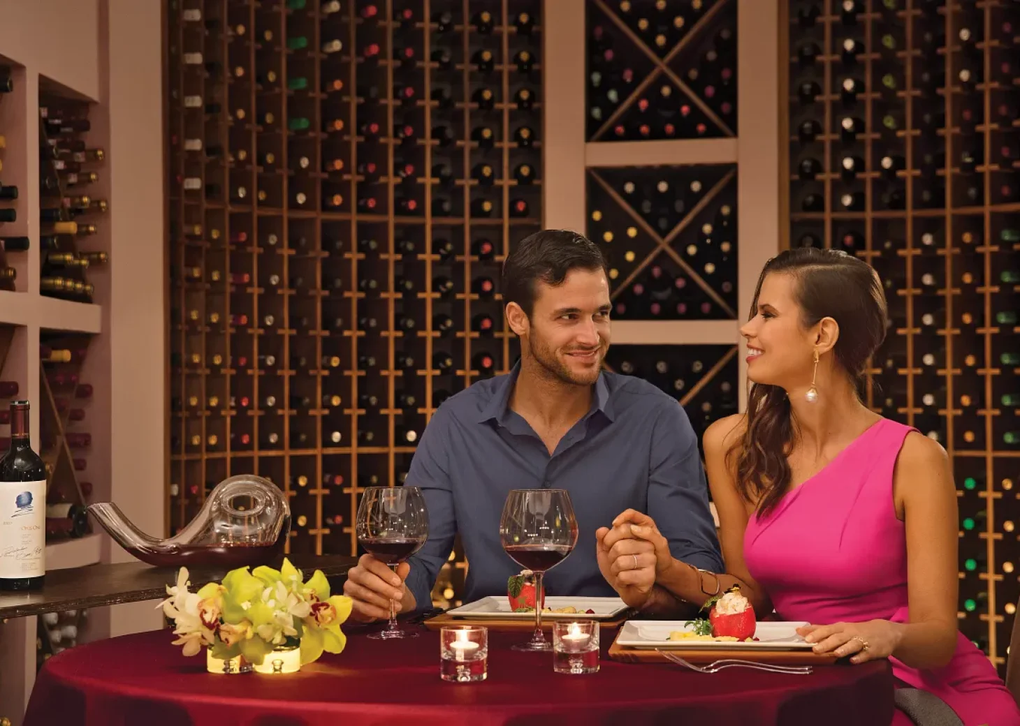 Couple in the winecellar at Zoetry Casa del Mar Los Cabos