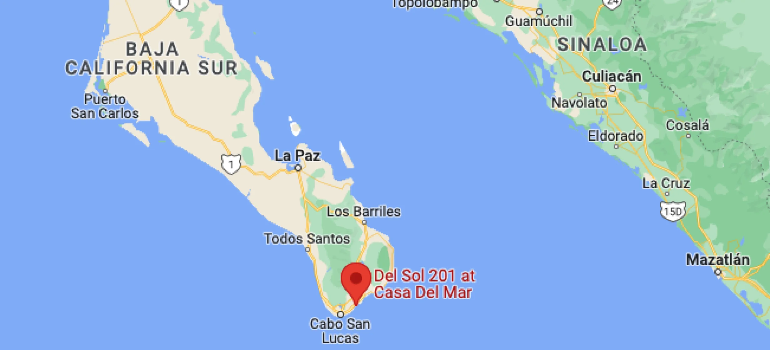 Google maps of Zoetry Casa del mar Los Cabos
