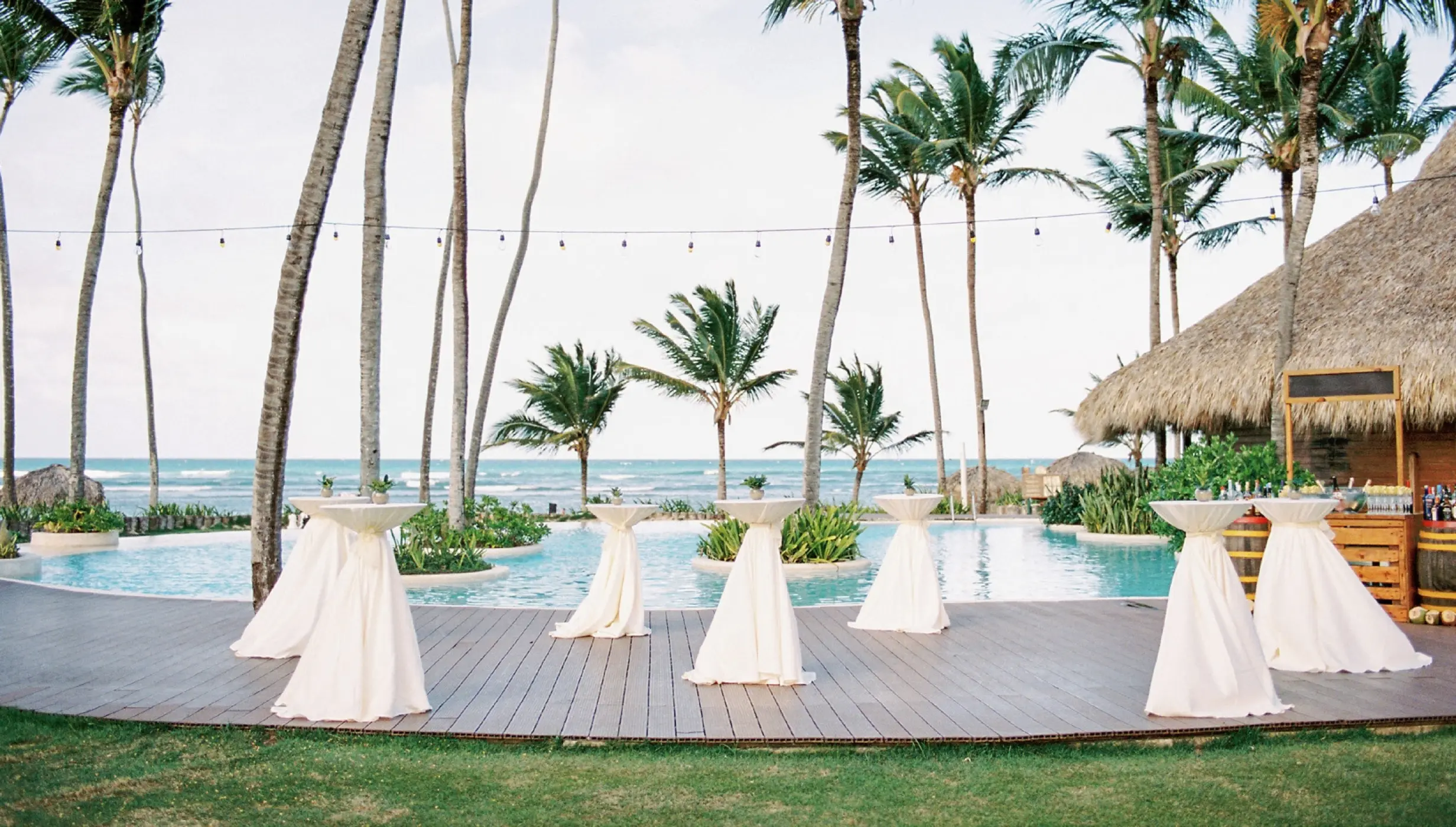 Main pool wedding venue at Zoetry Agua Punta Cana