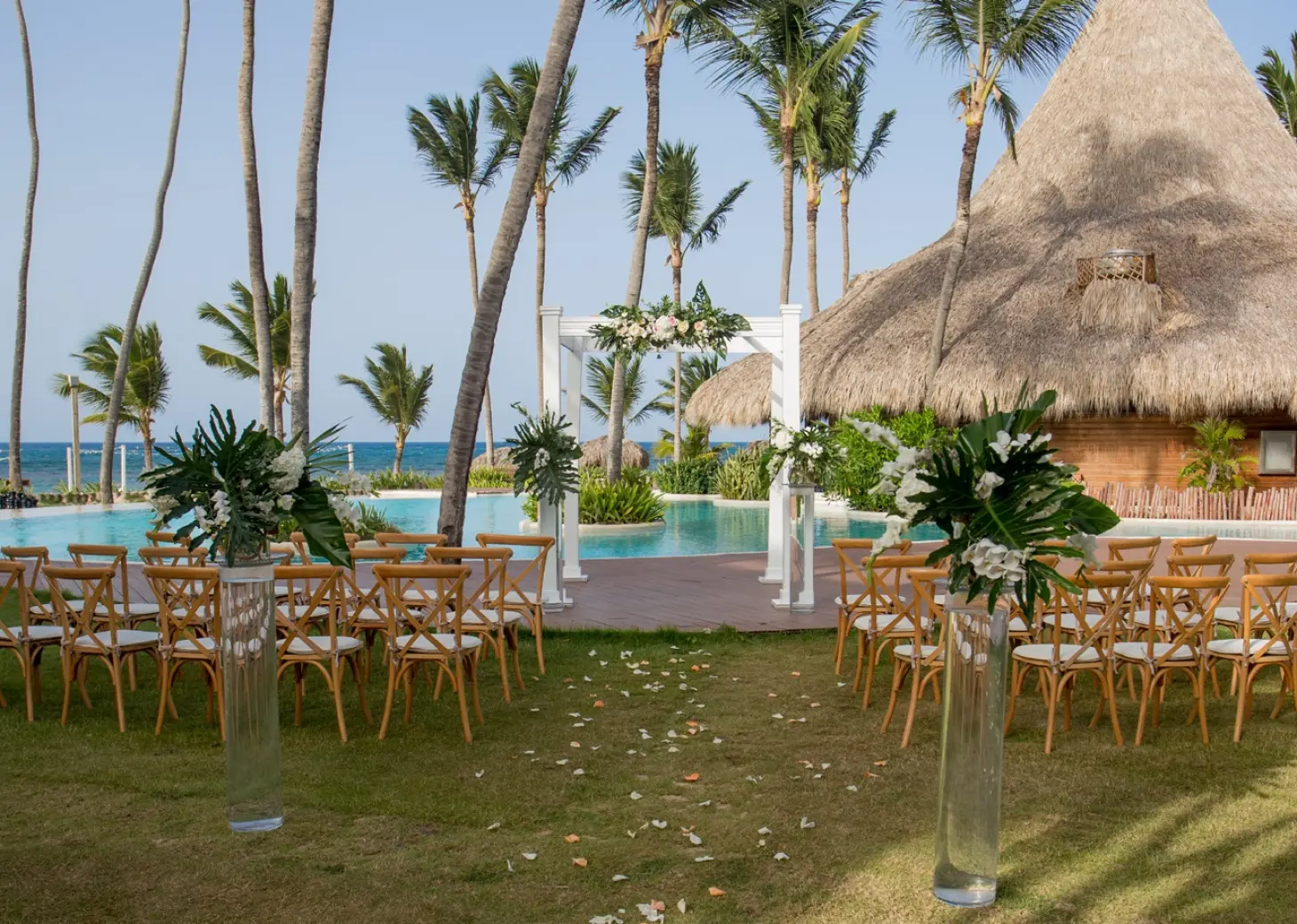 Pool deck wedding venue at Zoetry Agua Punta Cana