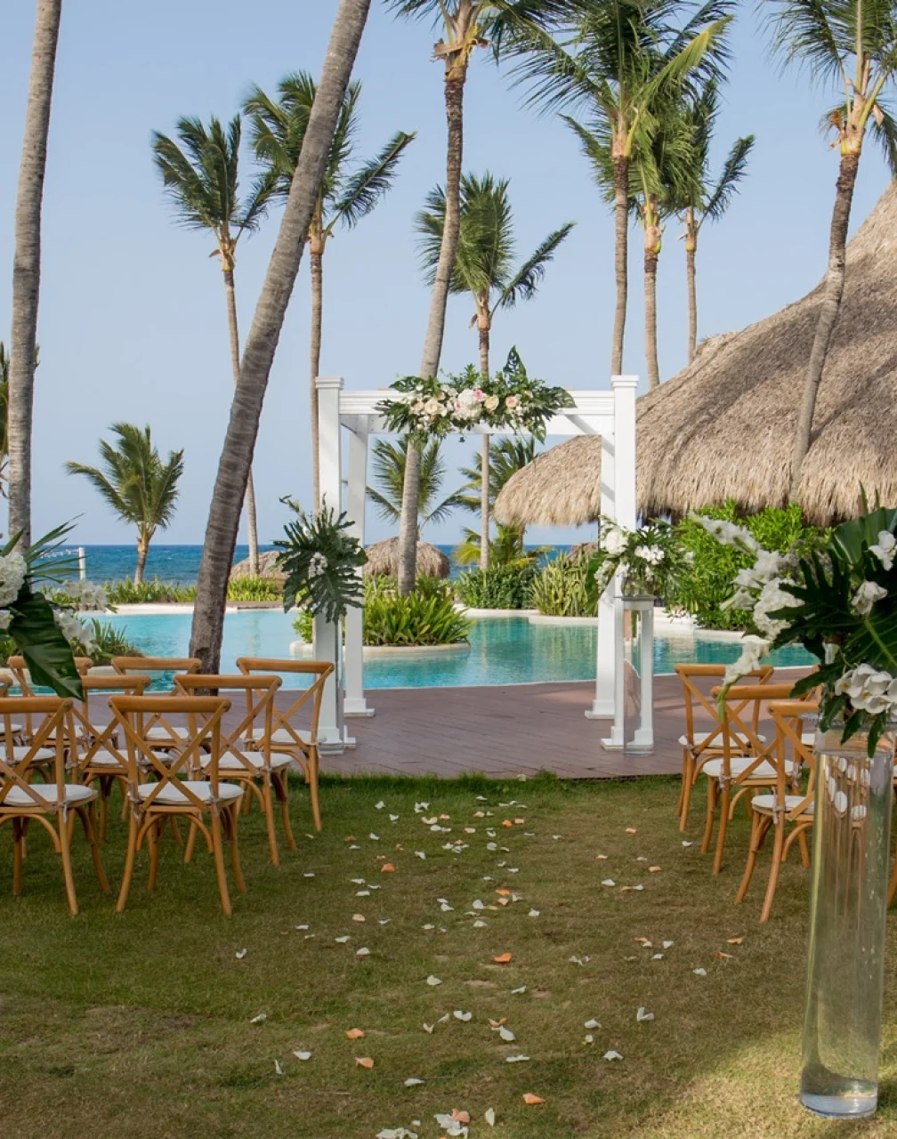 Pool deck wedding venue at Zoetry Agua Punta Cana