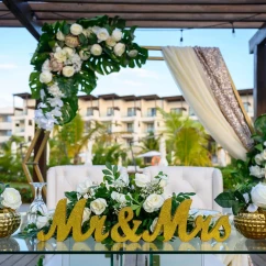 Dinner reception on the himitsu garden terrace at Dreams Macao Punta Cana Resort and Spa