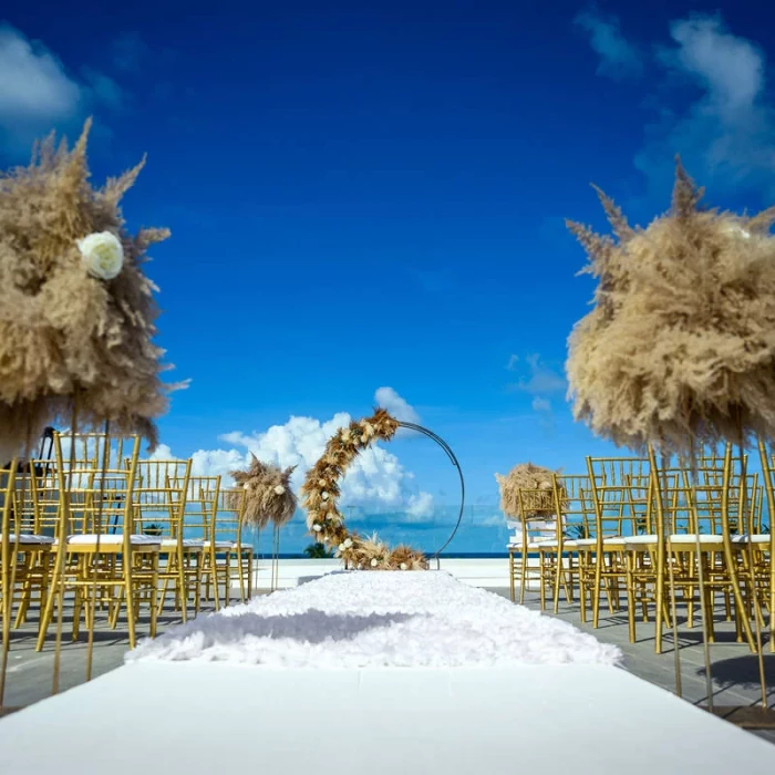 Ceremony on the seaside sky terrace at Dreams Macao Punta Cana Resort and Spa