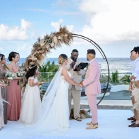 Ceremony on the seaside sky terrace at Dreams Macao Punta Cana Resort and Spa