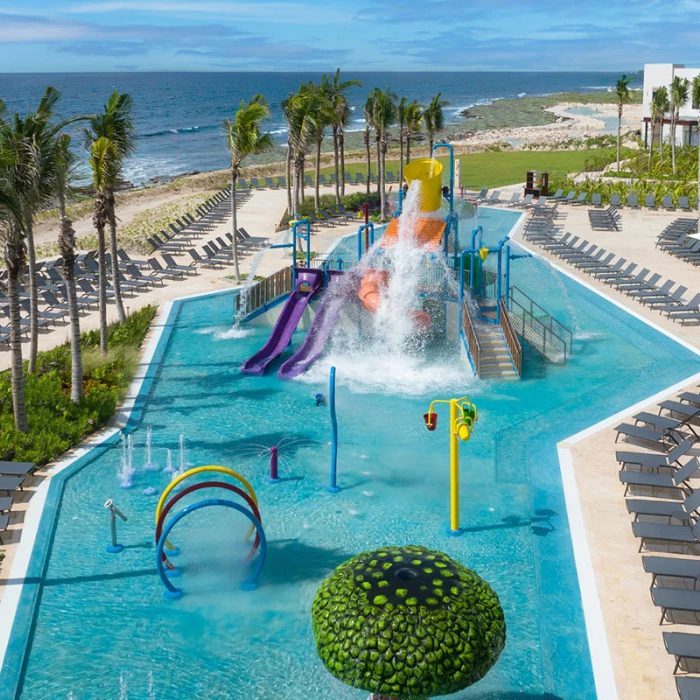 Hilton Tulum aerial overview of kid's pool.