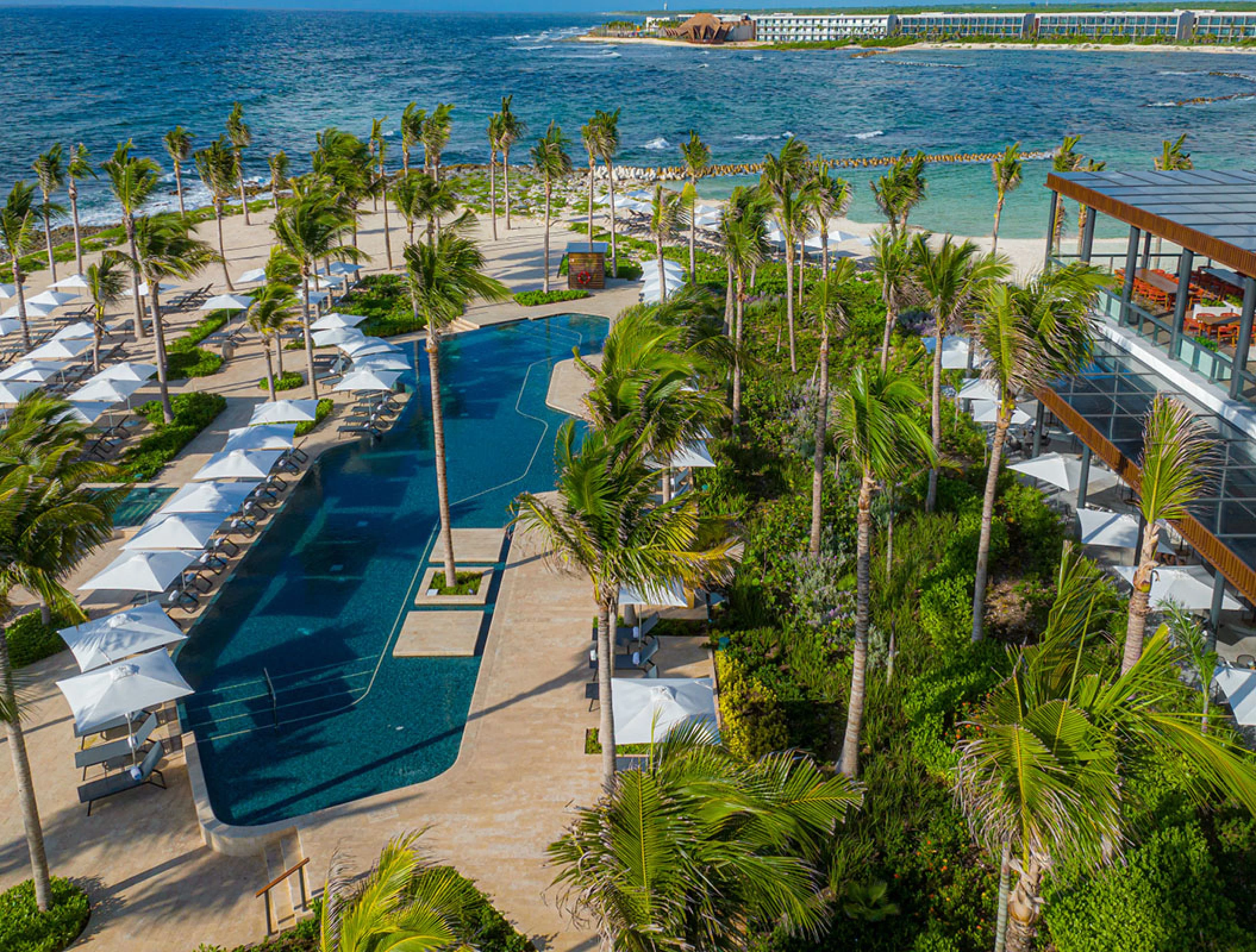 Hilton Tulum aerial overview.