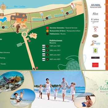 Resort map of Akumal Bay Beach resort