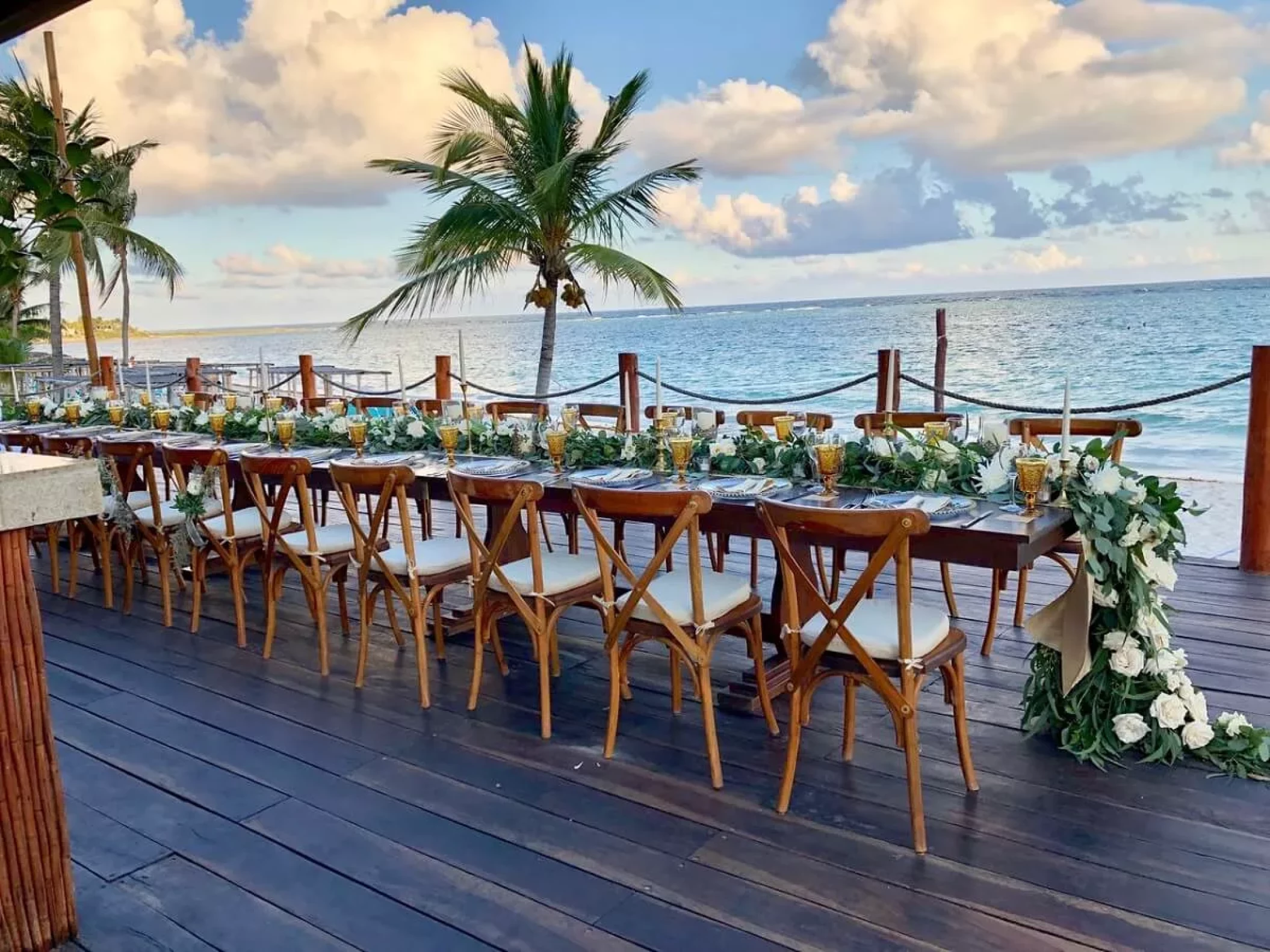 Private dinner reception in sushi bar at akumal bay beach and wellness resort