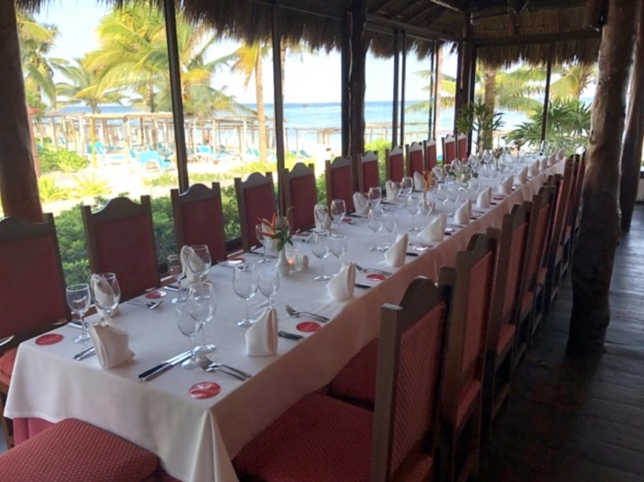 Private dinner reception in rodrizio restaurant at akumal bay beach and wellness resort