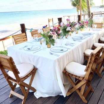 Private dinner reception in sushi bar at akumal bay beach and wellness resort