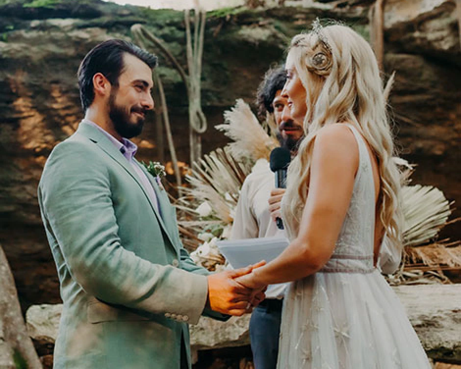 Couple celebrating their ceremony