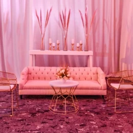 Wedding decor in the ballroom at atelier playa mujeres resort